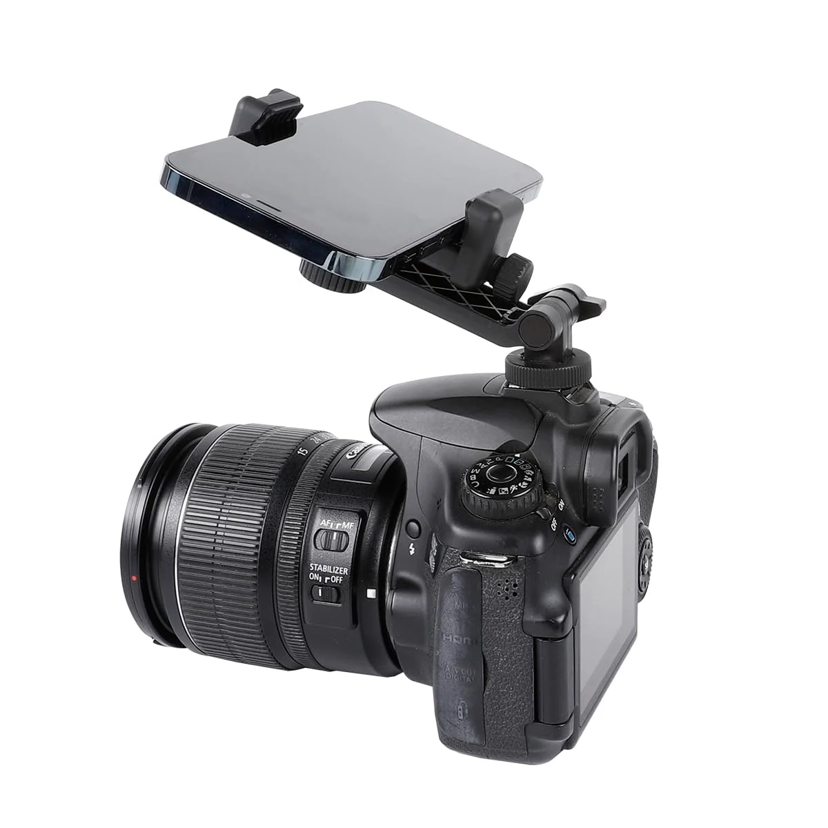 Multifunctional Universal Cell Phone Tripod Mount Adapter 360 Rotation Camera Hot Shoe Phone Holder Compatible with Canon Nikon Sony DSLR - Image 6