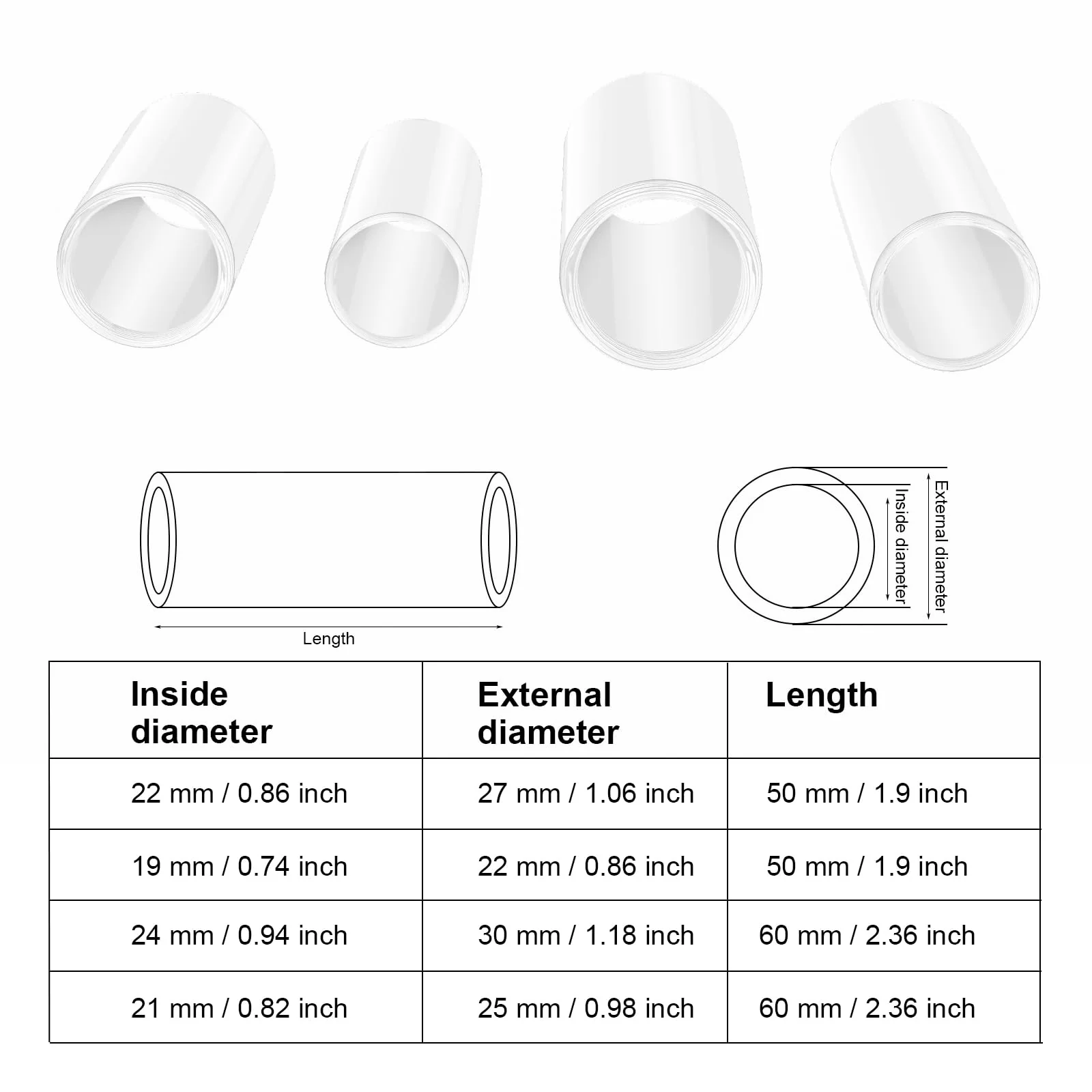 Multisize Glass Guitar Slide for Electric and Acoustic, 8pcs Guitar Slides Includes Extra Large, Large, Small, Medium Sizes, Ideal for Resonator, Knuckle, and Tube Playing multisize clear - Image 2
