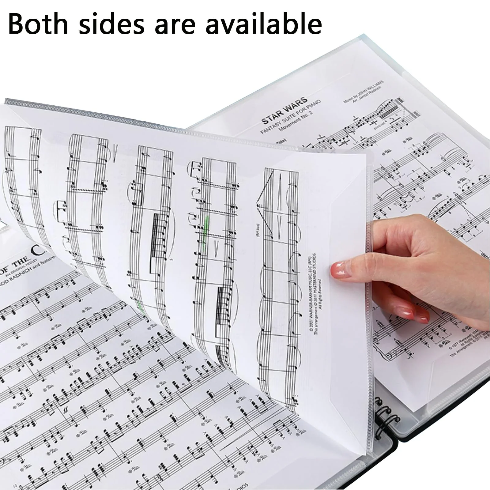 Music Folder for Sheet Music, 30 Sleeves 60 Pages, Blank Spiral Music Binder for Sheet Music and Documents Organizer, 8.5x11 Inch, Band Sheet Music Holder (Black) - Image 2