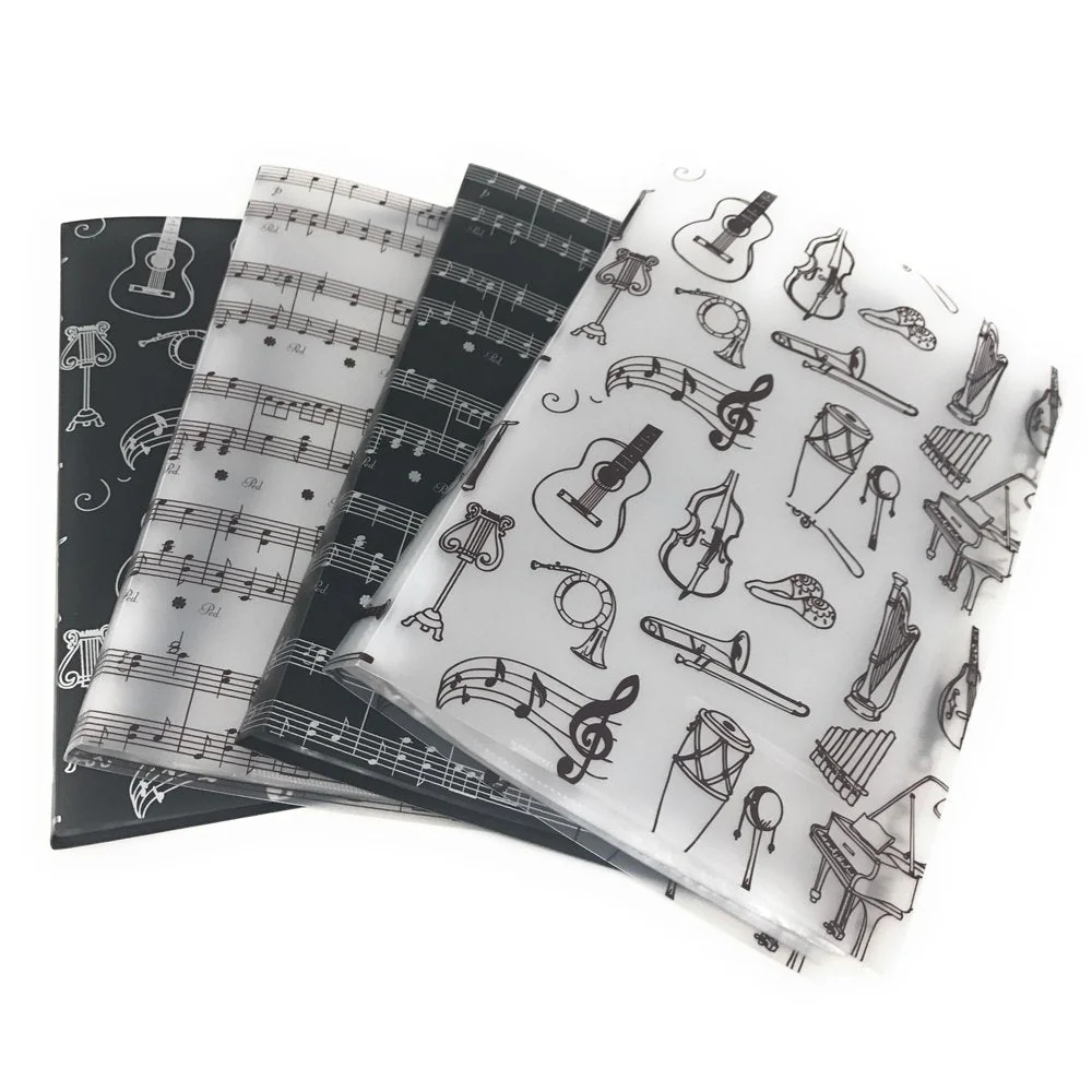 Music Sheet File Paper Storage Folder Documents Holder Blank Sheet Files Plastic A4 Size 40 Pockets (Music Sheet Black) Music Sheet Black - Image 5