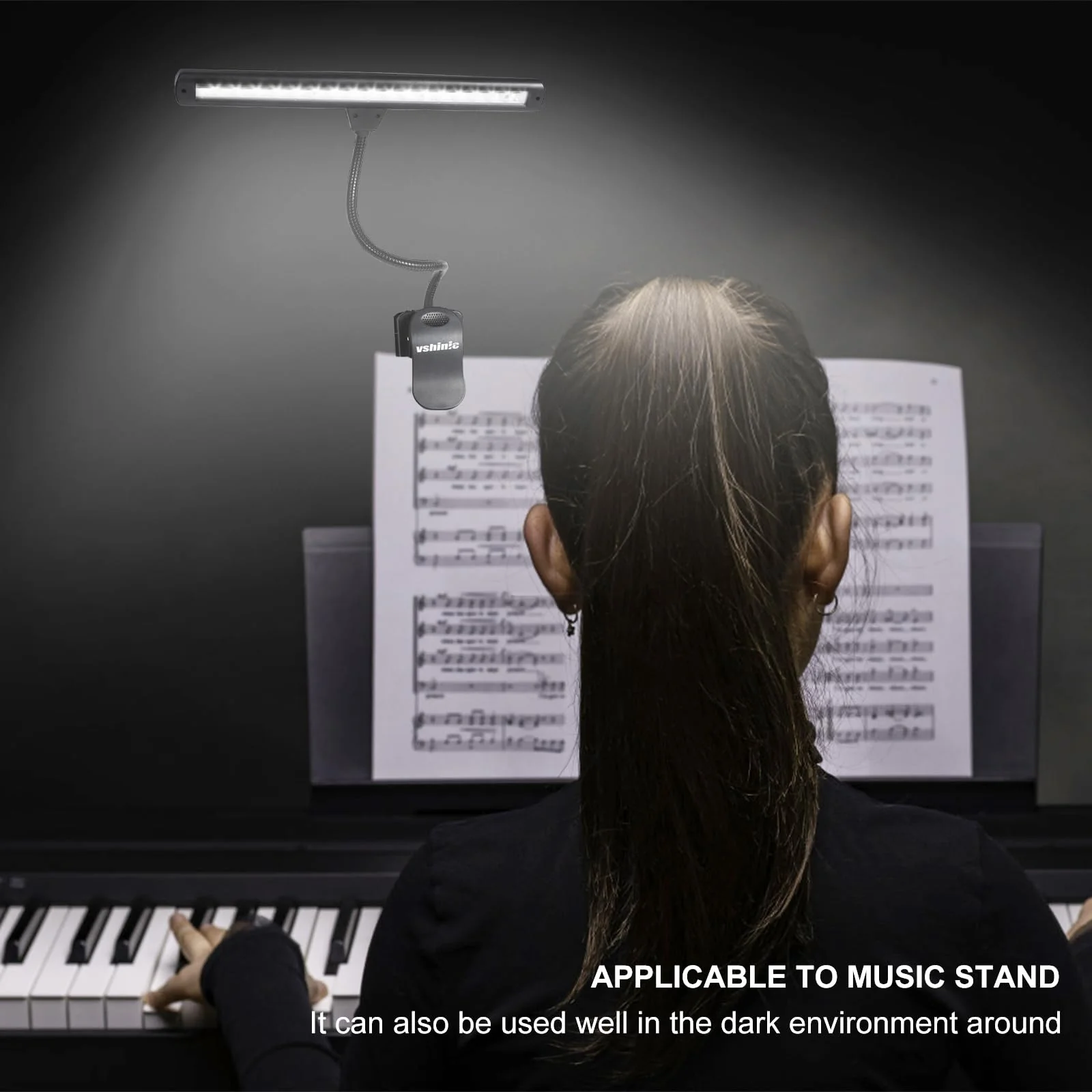 Music Stand Light,Clip On Piano Lights 18 LED Orchestra Light Clip On Reading Light,Fully Adjustable No Flicker for Piano,Book Reading, DJ, Craft Work (Powered by AC Adapter AAABatteries) - Image 2