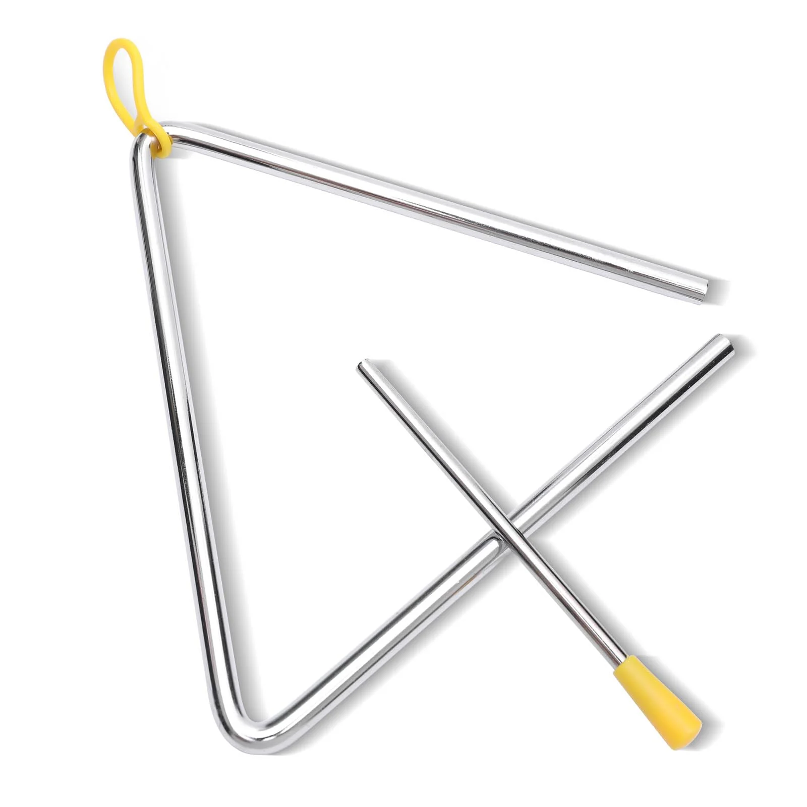 Musical Steel Triangle Hand Percussion Instrument With Striker - Rhythm Steel Triangles Music Instrument - 3 Pcs (6 7 8 Inch) 6/7/8 inch - Image 2