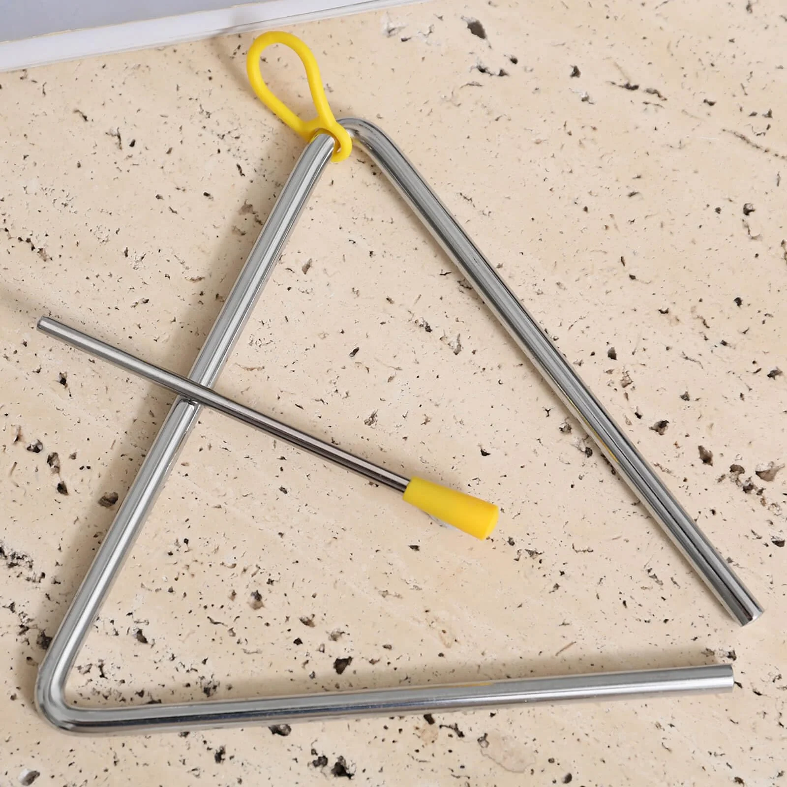 Musical Steel Triangle Hand Percussion Instrument With Striker - Rhythm Steel Triangles Music Instrument - 3 Pcs (6 7 8 Inch) 6/7/8 inch - Image 7