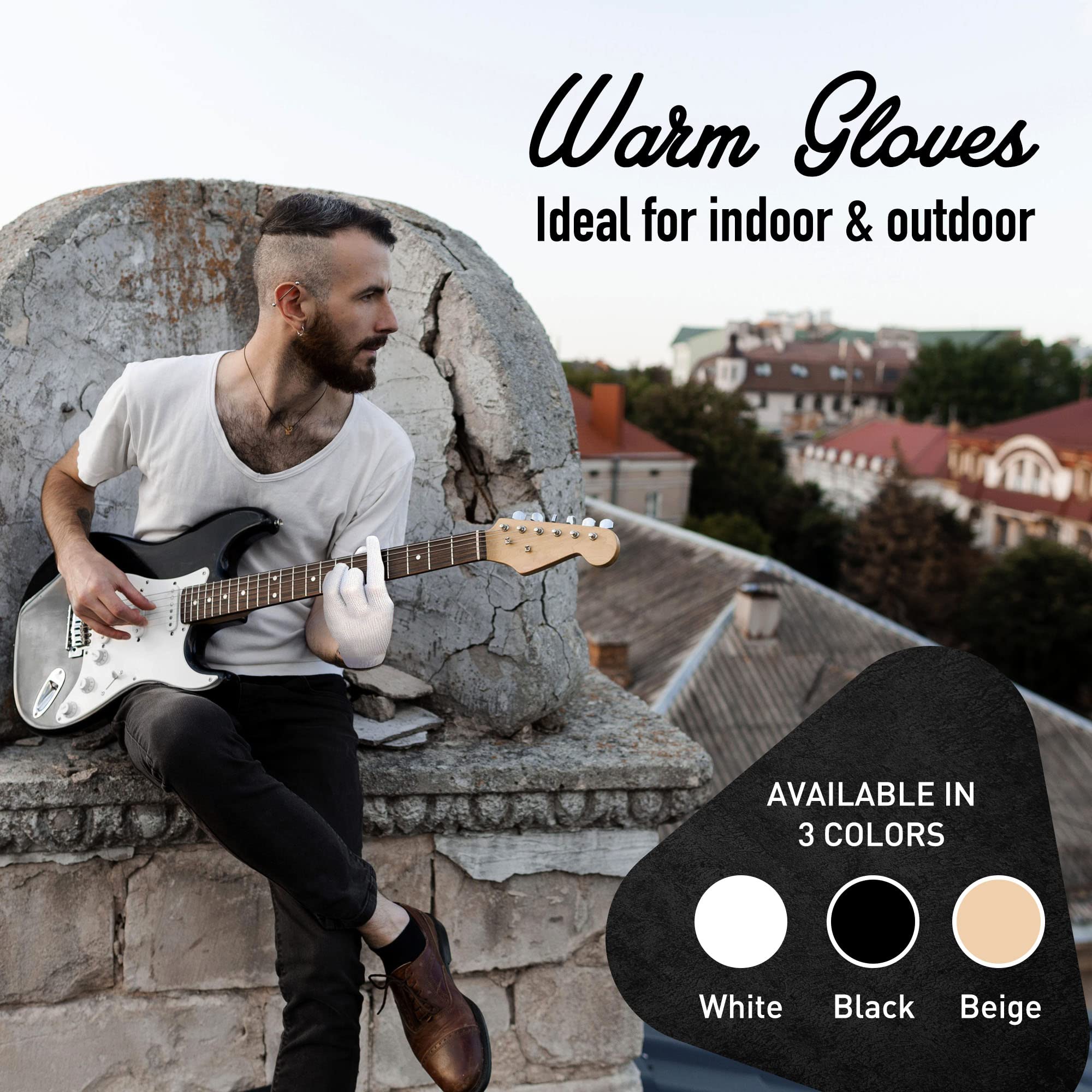Musician's Practice Glove - 1 Glove - Finger & Hand issues Medium Black - Image 8