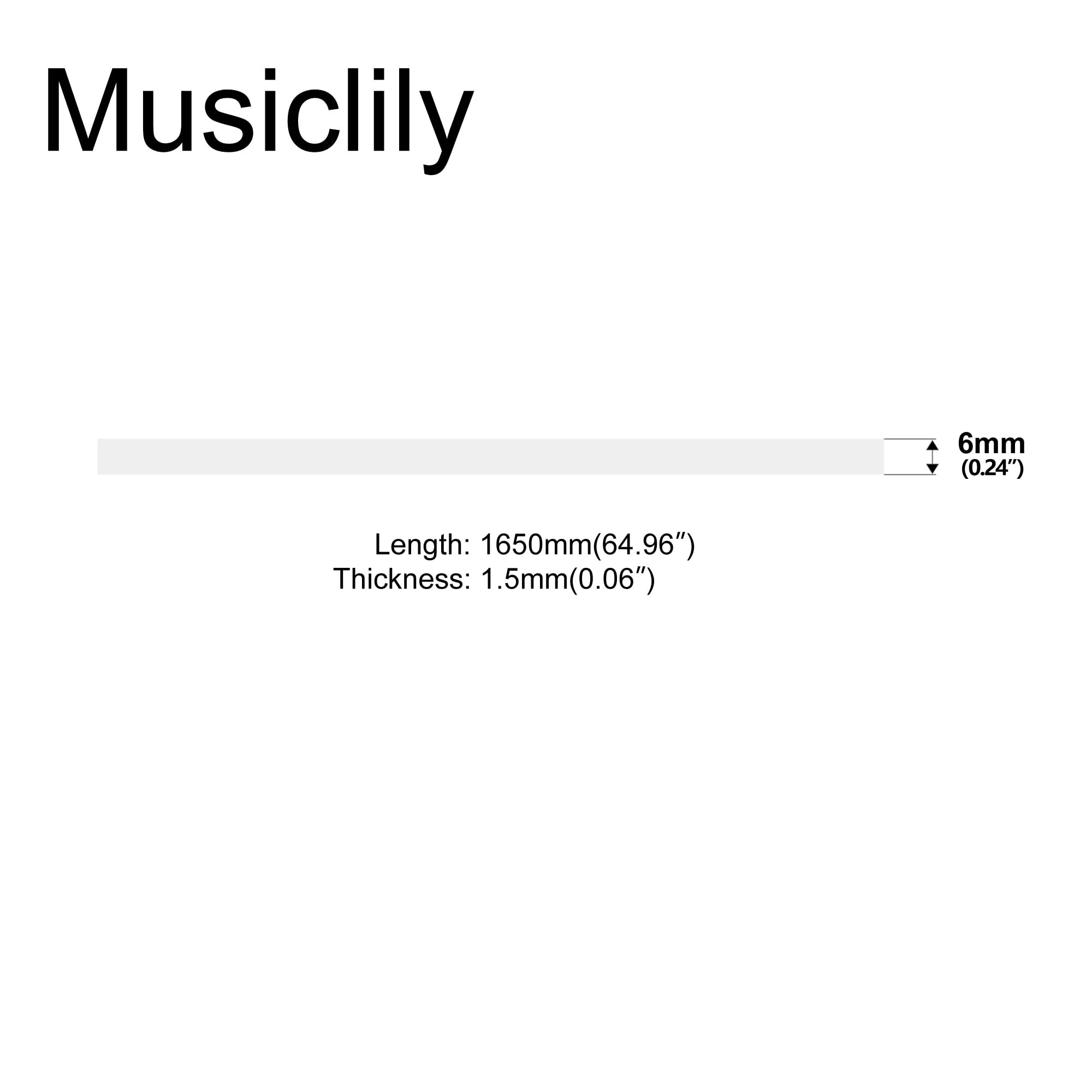 Musiclily 1650mm Plastic Binding Purfling Strip for Acoustic Classical Folk Guitar, Ivory - Image 2