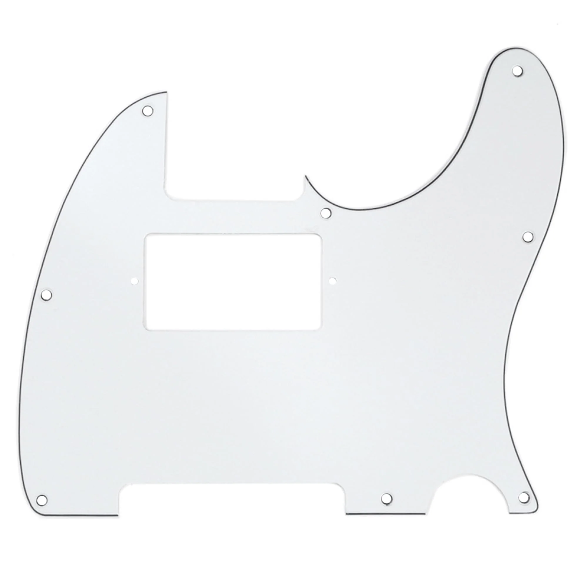 Musiclily 8 Hole Guitar Telecaster Pickguard Humbucker HH Scratch Plate for Fender USA/Mexican Standard Tele Parts, White 3Ply