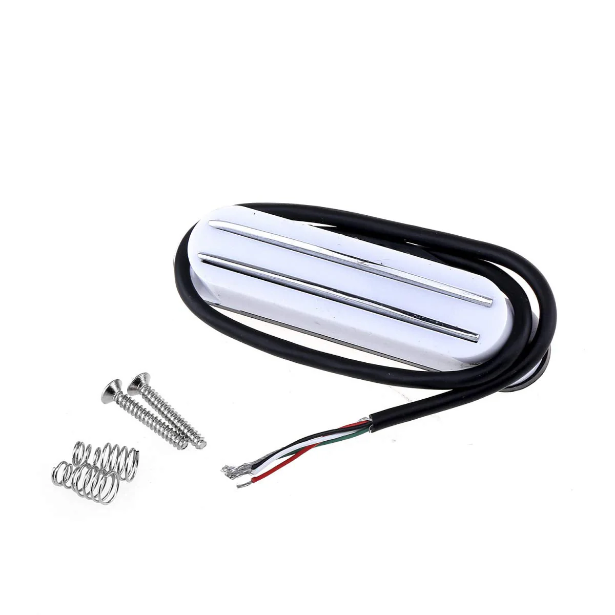 Musiclily Dual Hot Rail High Output Guitar Single Coil Size Humbucker Pickup for Fender Squier Strat, White