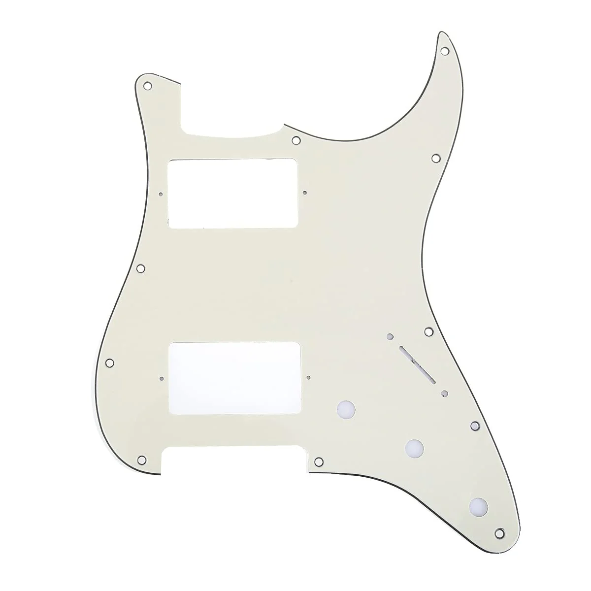 Musiclily Pro 11 Hole HH Strat Pickguard Humbucker Guitar Scratch Plate for USA/Mexican Made Fender Standard Stratocaster Modern Style, 3Ply Cream