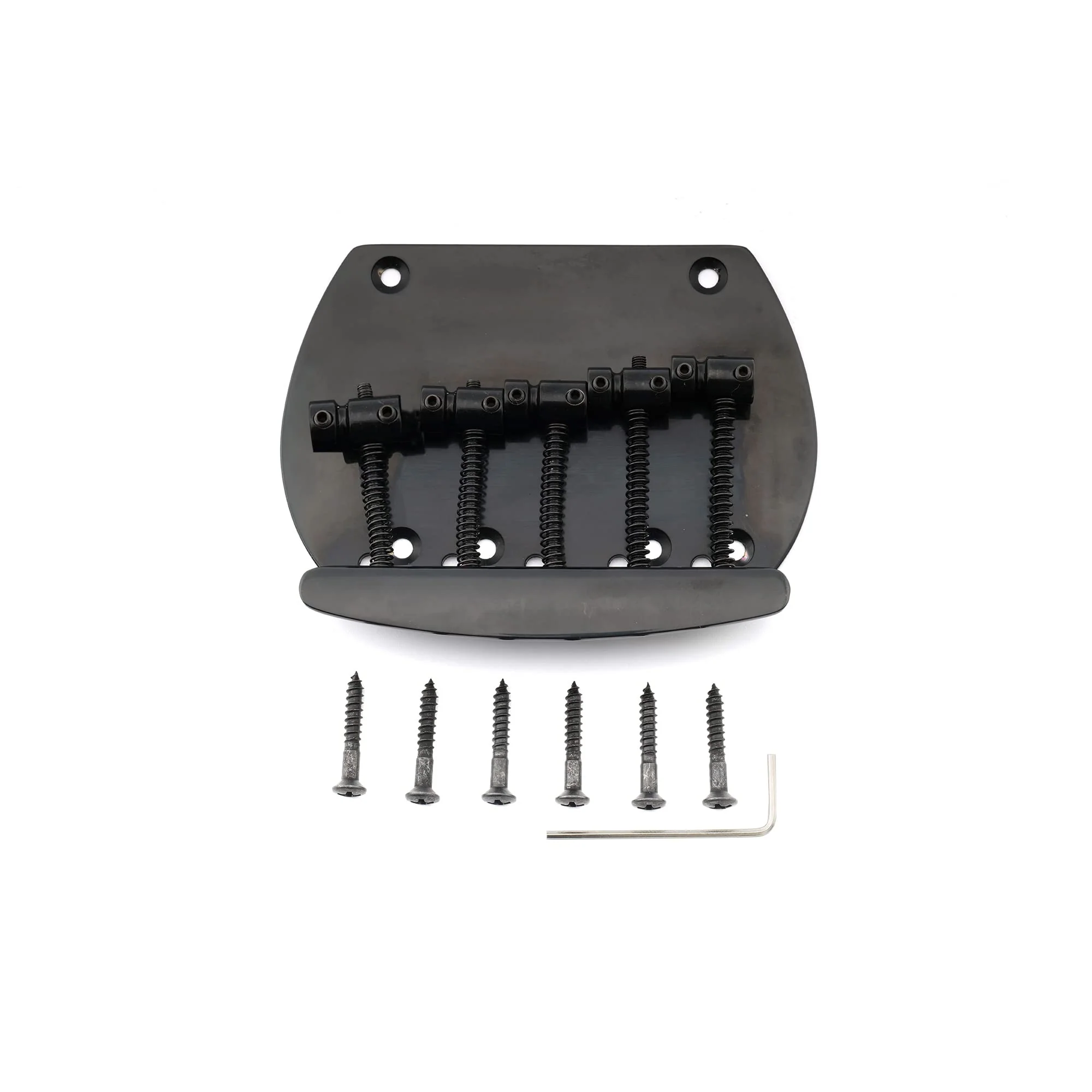 Musiclily Pro 16mm Steel 5-String Bass Bridge for Musicman Style Bass, Black