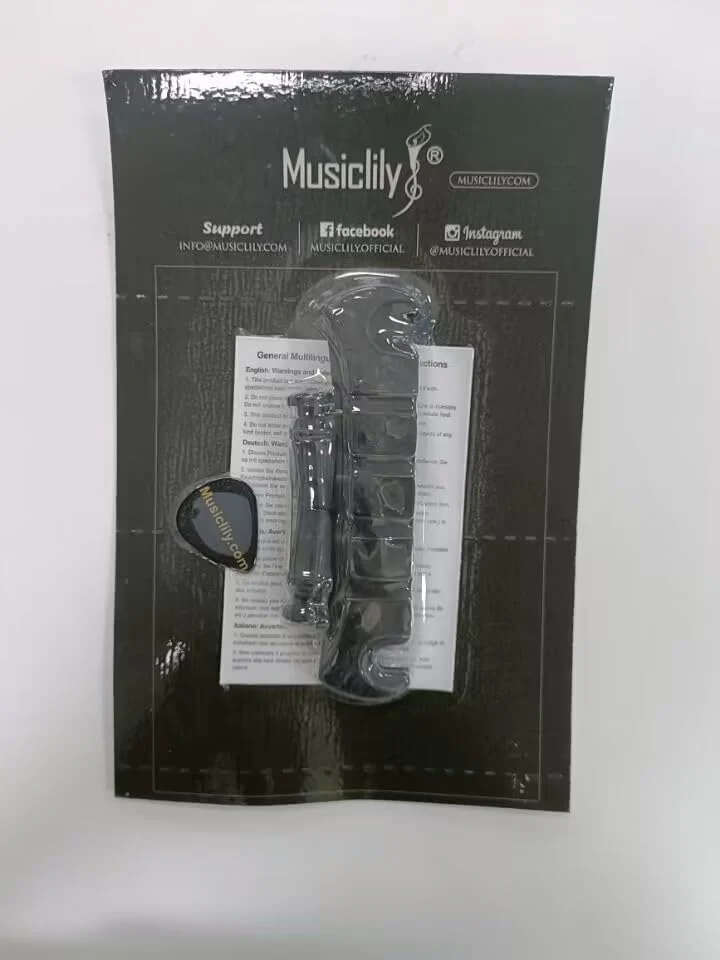 Musiclily Pro 18mm Zinc Alloy 4-String Bass Stop Tailpiece, Black - Image 6