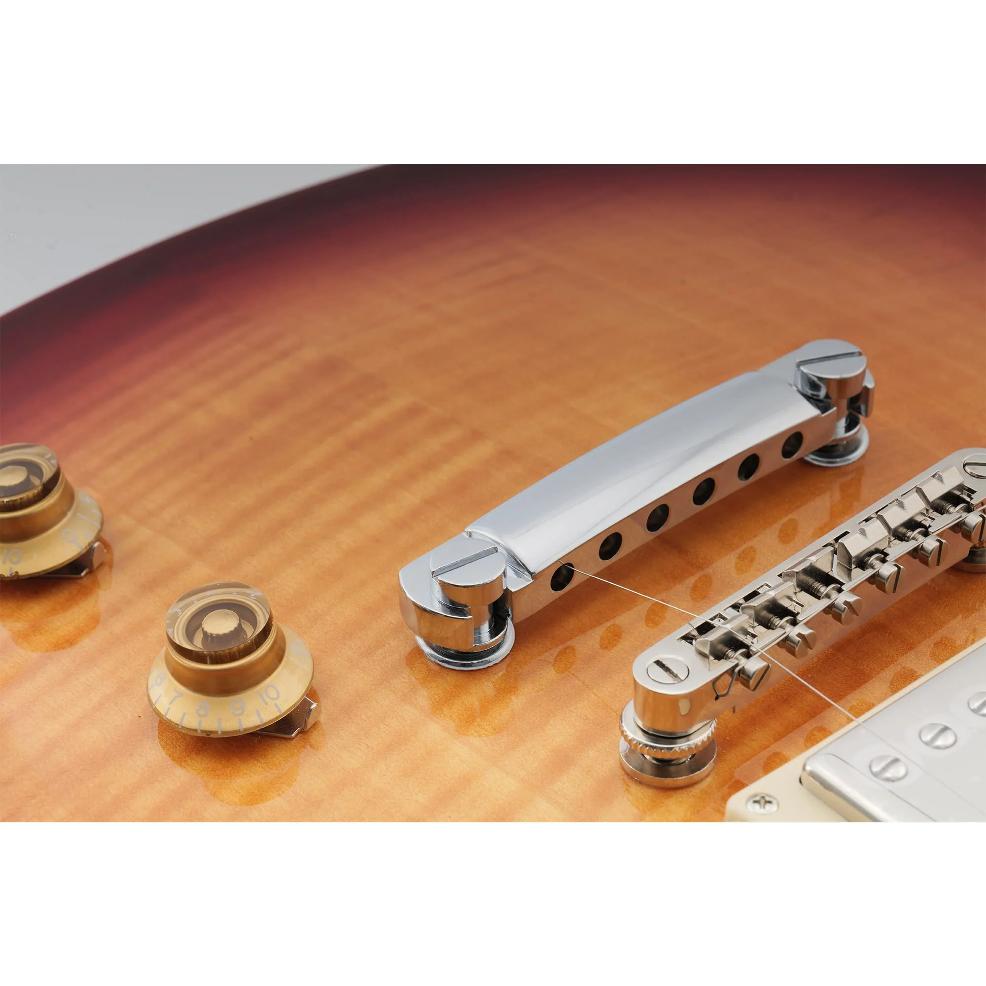 Musiclily Pro 52.5mm Tune-o-matic Stop Tailpiece for 6-string Epiphone Les Paul SG Style Electric Guitar, Chrome - Image 6