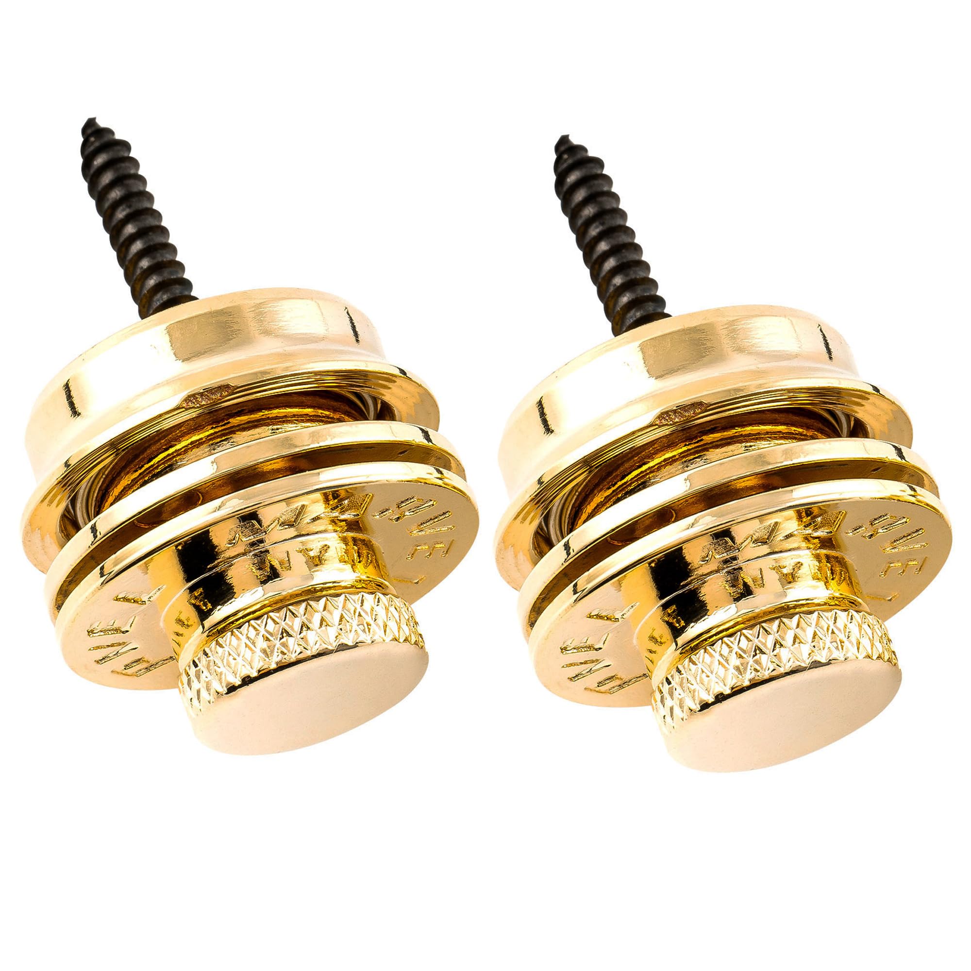 Musiclily Pro Heavy Duty Guitar Strap Locks Security Straplocks System for Fender Strat/Tele Electric Acoustic Guitar or Bass, Gold (Set of 2)
