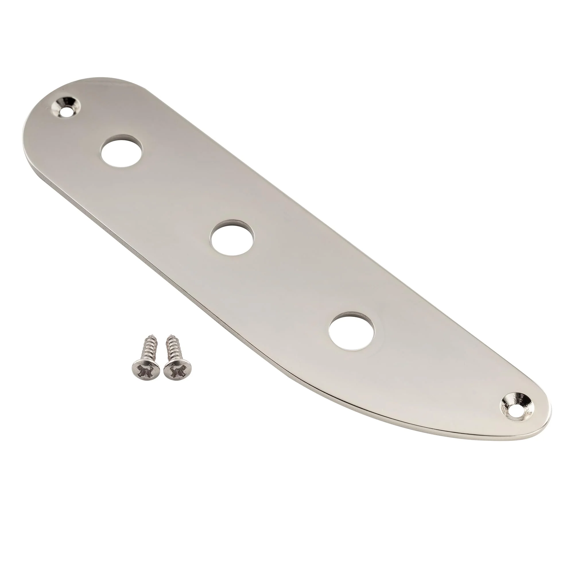 Musiclily Pro Steel 3-Hole Bass Control Plate for Vintage PB/Tele Bass Style Electric Bass, Nickel