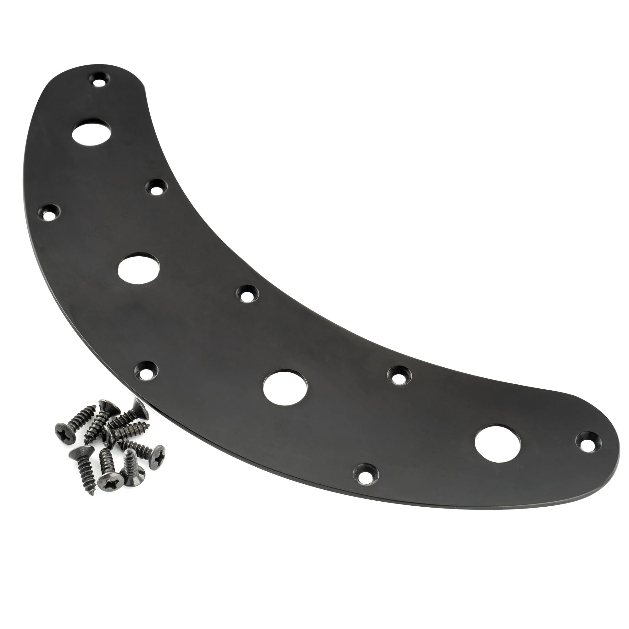 Musiclily Pro Steel 4-Hole Bass Control Plate for Music Man Style Electric Bass, Black