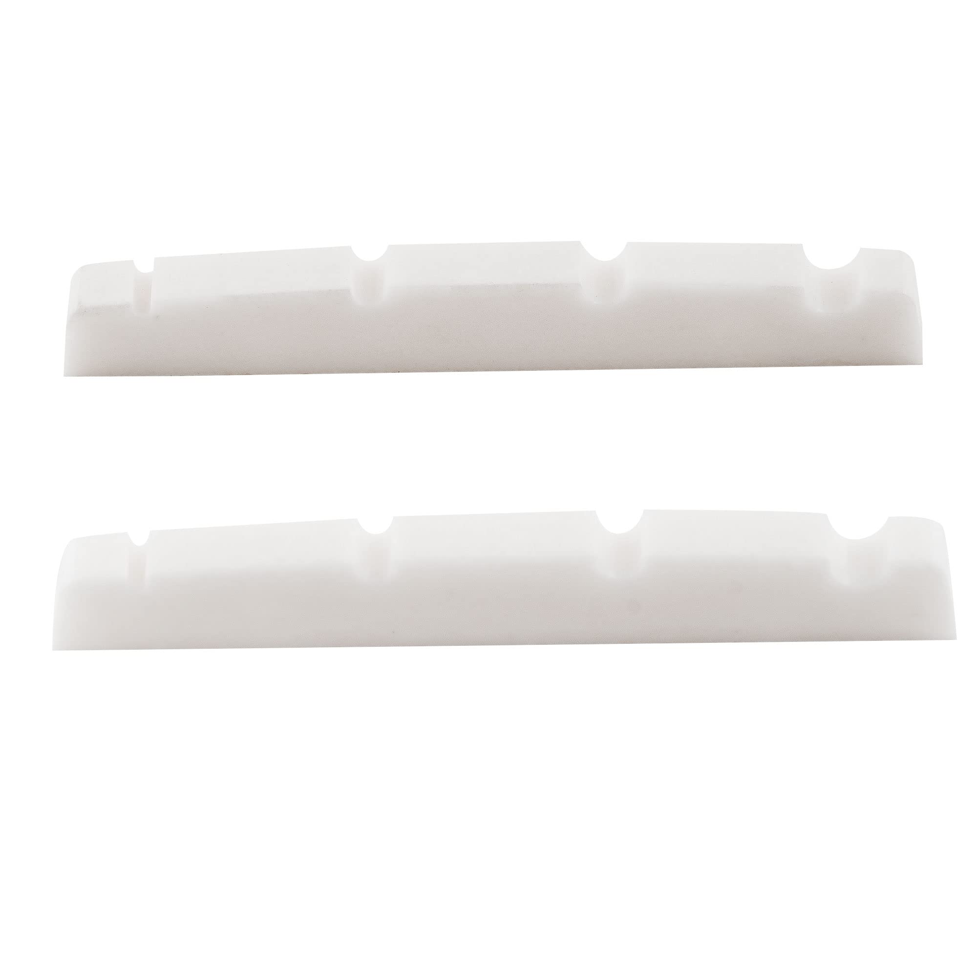 Musiclily Pro Urea Resin Plastic Slotted 42.3mm Precision Bass Nuts Flat Bottom for 4-string P Bass, White (Set of 2)