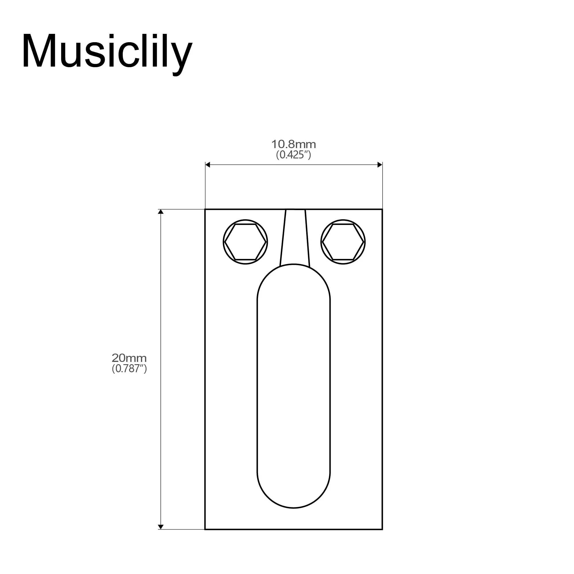 Musiclily Ultra 10.8mm Guitar Bridge Saddles Brass Tremolo Bridge Saddle for Fender Stratocaster Strat ST Telecaster Tele TL Style Electric Guitar Replacement, Chrom (Set of 6) Chrome - Image 2