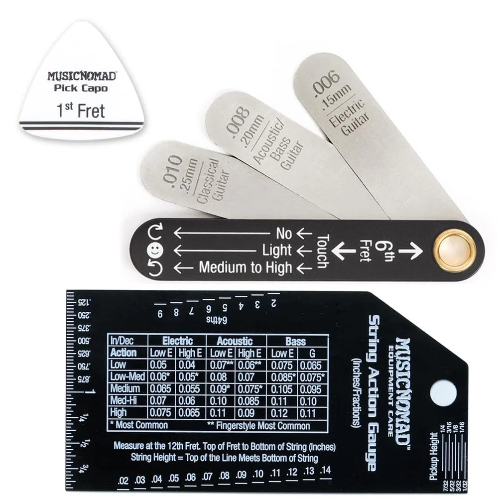 MusicNomad Truss Rod Gauge & String Action Gauge Combo Bundle (MN614)