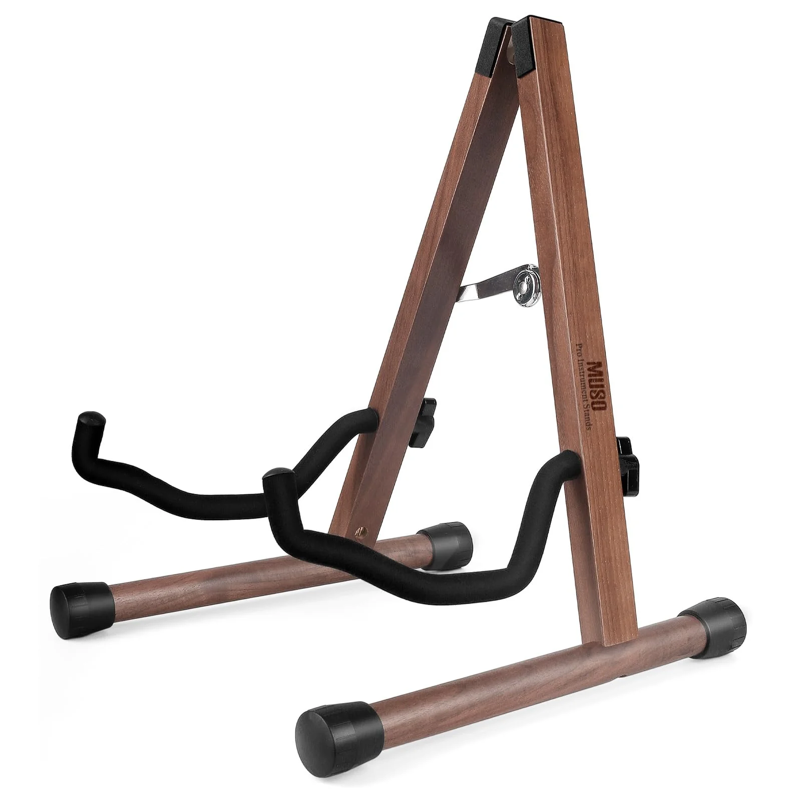 MUSO Guitar Stand,Acoustic Guitar Stand,Wood Classical Electric Guitar Stand,Foldable Bass Guitar Stand,Guitar Accessories also fit Bass,Violin,Ukulele(America Black Walnut) America Black Walnut