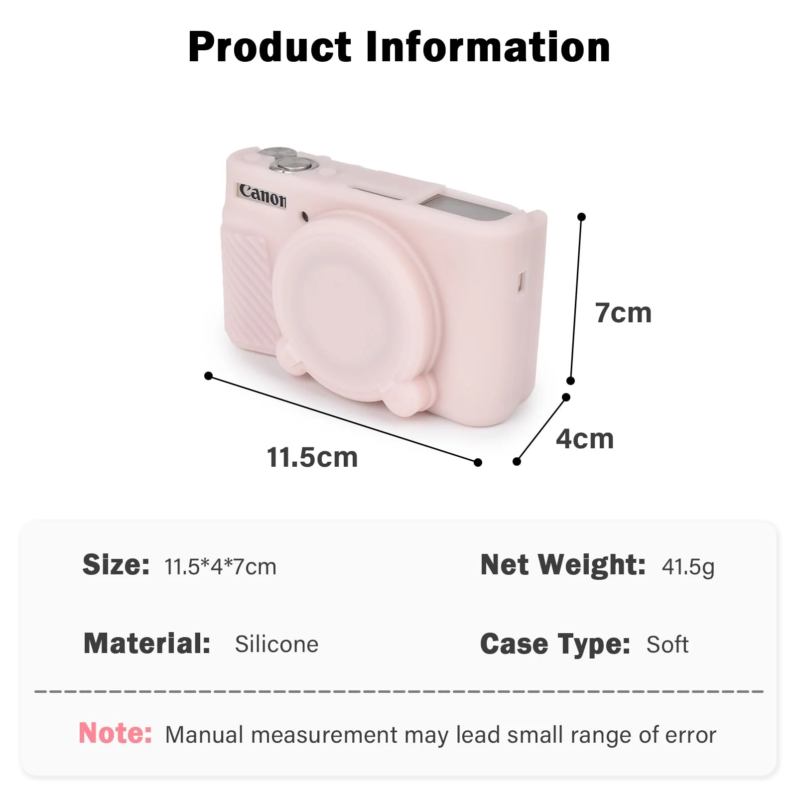 MUZIRI KINOKOO SX730 SX740 Camera Case, Soft Silicone Case for Canon PowerShot SX740/SX730 HS Camera - Anti-Scratch Slim Fit Lightweight Protective Case - Jelly Pink - Image 3