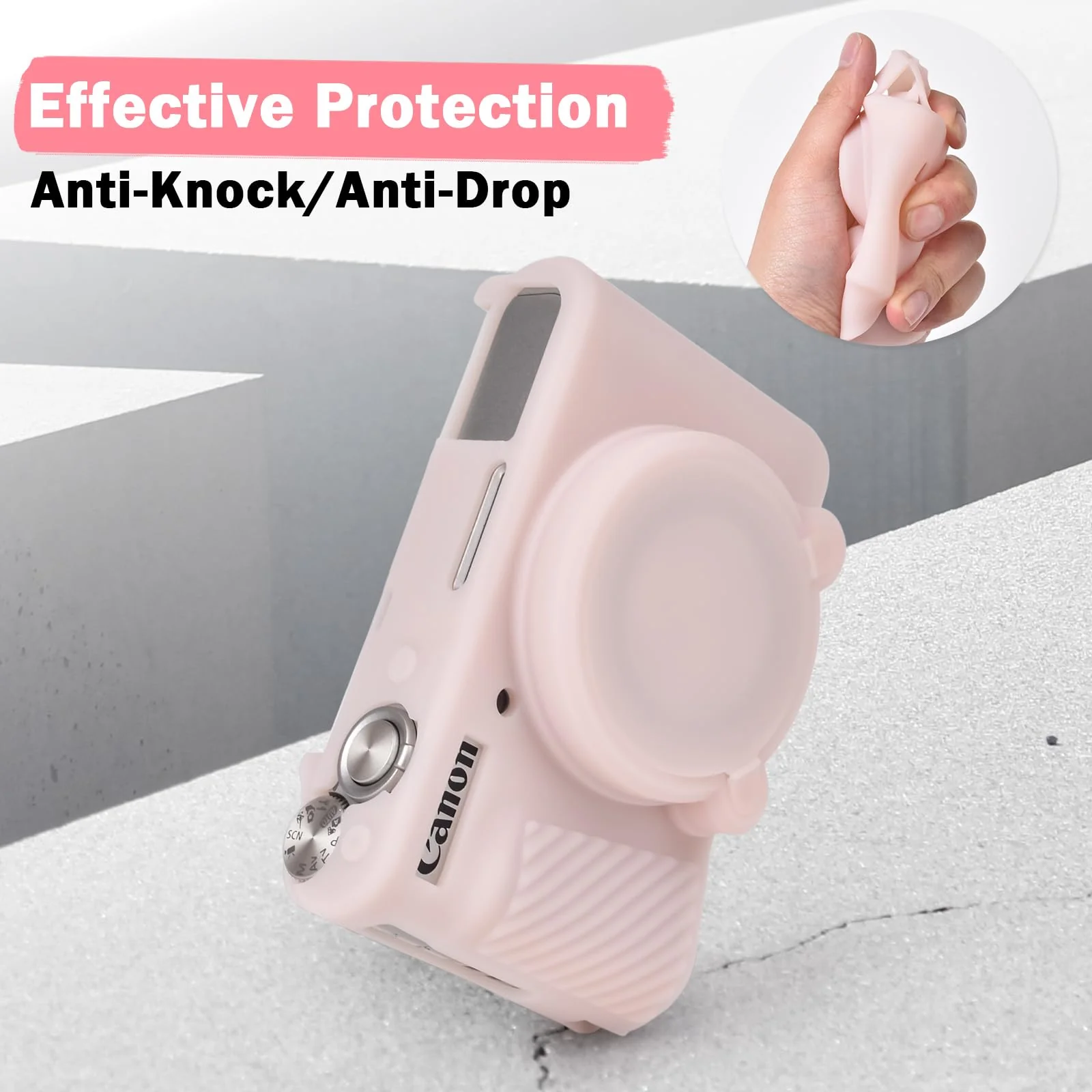 MUZIRI KINOKOO SX730 SX740 Camera Case, Soft Silicone Case for Canon PowerShot SX740/SX730 HS Camera - Anti-Scratch Slim Fit Lightweight Protective Case - Jelly Pink - Image 6