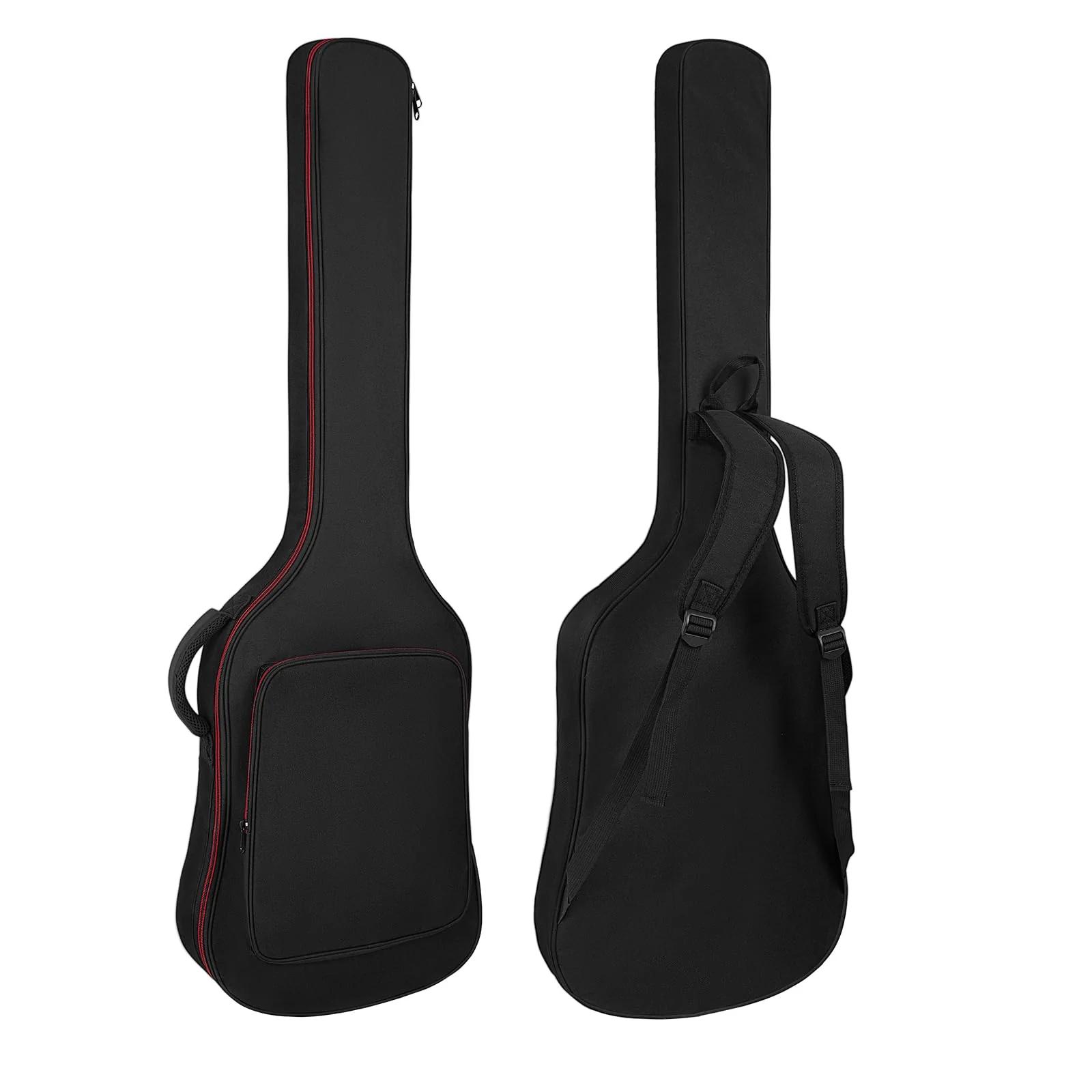 MUZNOTE Bass Guitar Bag, Bass Guitar Bag Gig Bag Backpack Electric Bass Guitar Case Soft 0.38 inch Padding Lightweight with Pockets Waterproof (Black)