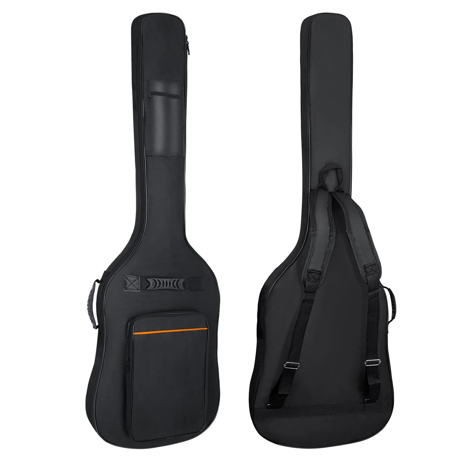 MUZNOTE Bass Guitar Case, Bass Guitar Gig Bag Backpack Padded Bass Guitar Bag Soft 0.35 inch Padding Lightweight Waterproof (Black)