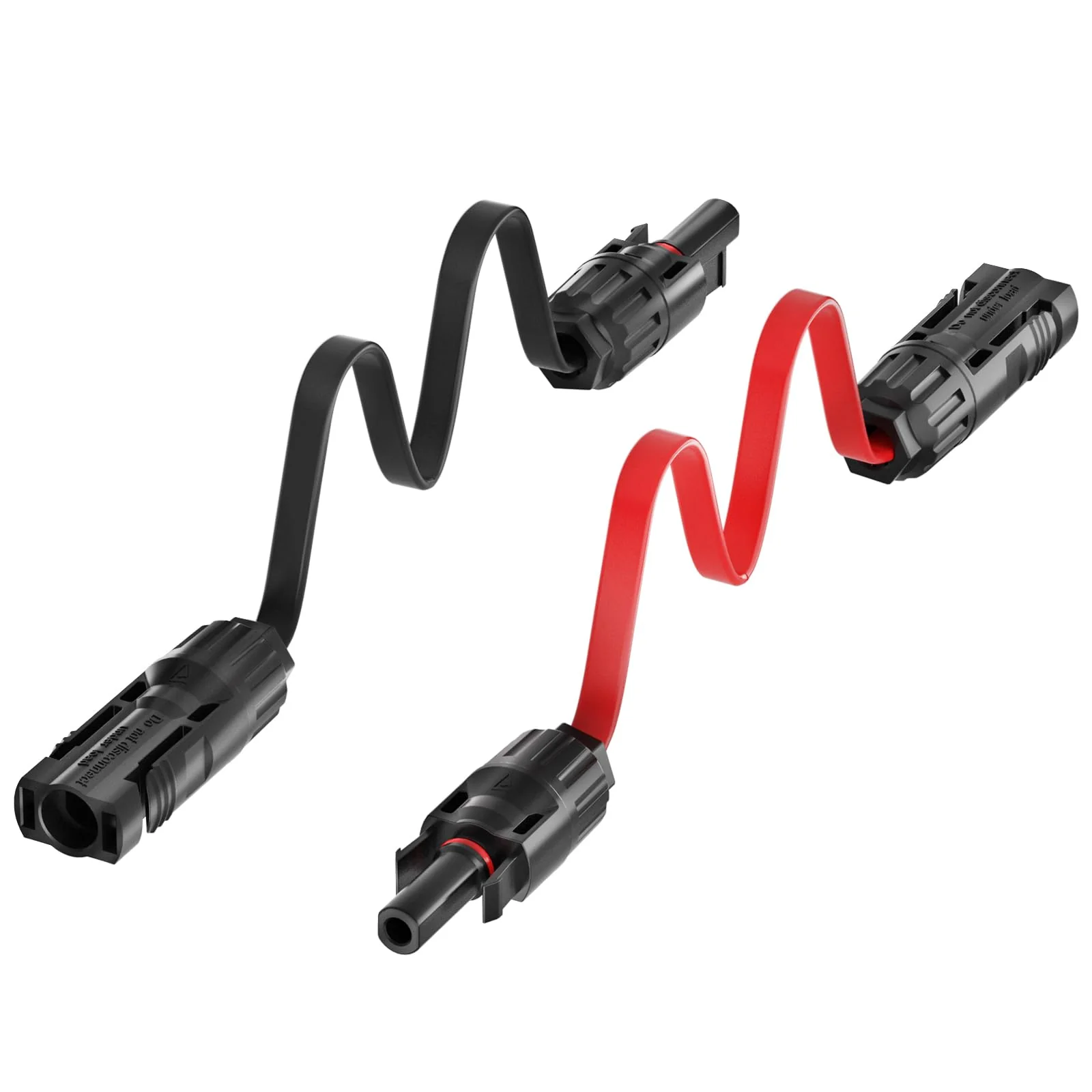 MXRPV Pack of 2 Solar Panel Flat Cable 4 mm², 100 cm Solar Cable Window Feed-Through Flexible PV Flat Cable for Balcony Power Station and Solar Power Station 100cm-2 Stück