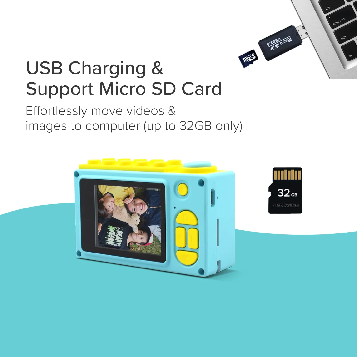 myFirst Camera 2-8MP Underwater Camera for Kids Waterproof Camera 1080P HD Video with Free 16GB Memory Card Shockproof Case Action Camera Birthday Gift for Girls Boys Age 4 5 6 7 8 year old (Blue) Blue - Image 4