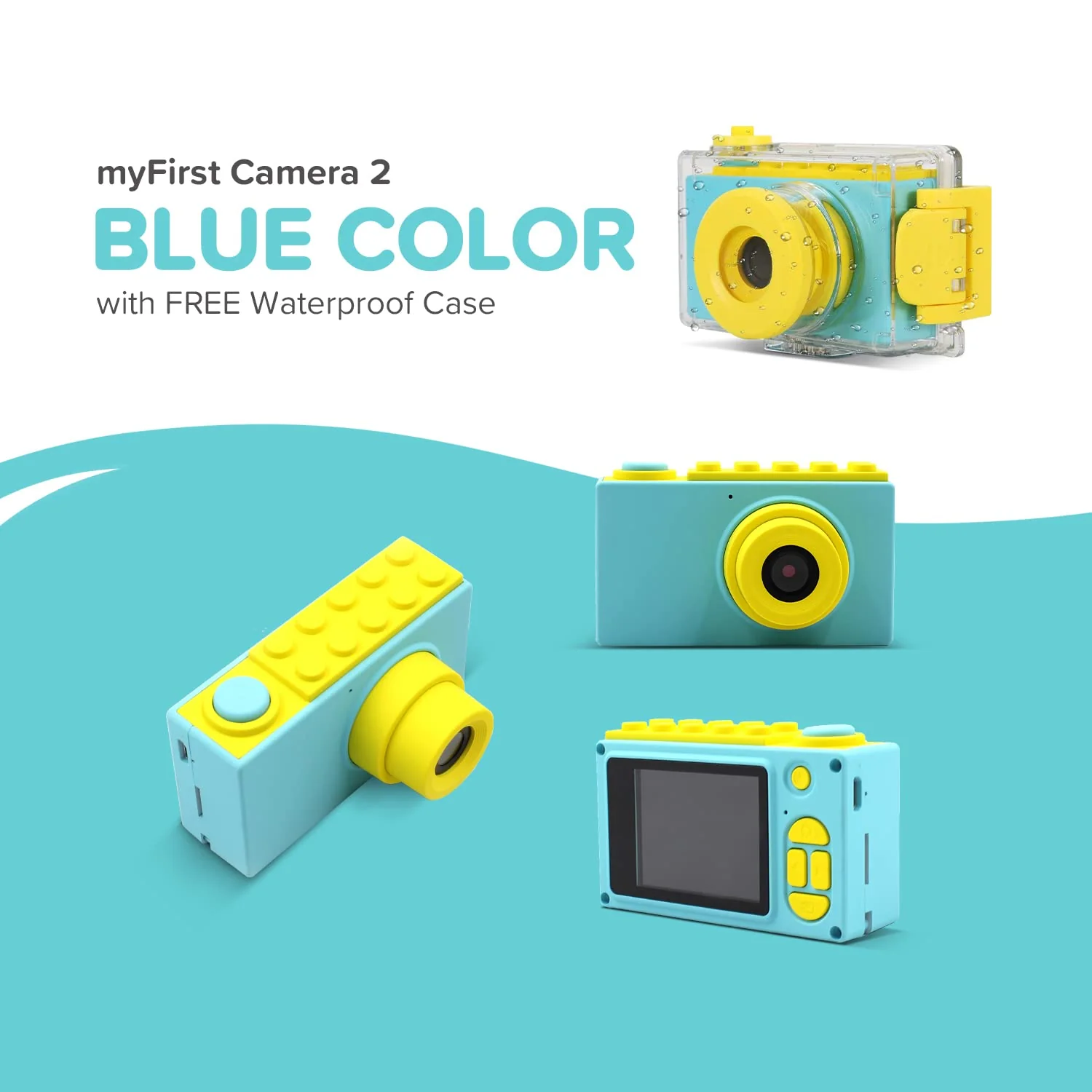 myFirst Camera 2-8MP Underwater Camera for Kids Waterproof Camera 1080P HD Video with Free 16GB Memory Card Shockproof Case Action Camera Birthday Gift for Girls Boys Age 4 5 6 7 8 year old (Blue) Blue - Image 7