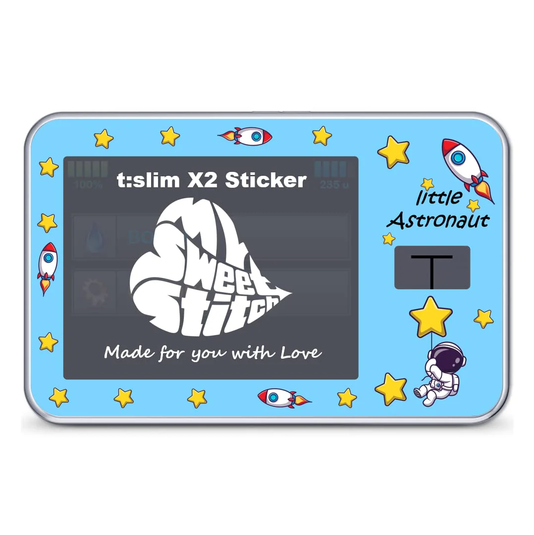 MySweetStitch Tandem t:slim X2 sticker, Little Astronaut, made in Germany