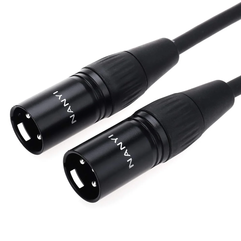 NANYI Microphone Cable 3-pin XLR Male-to-XLR Male Microphone Cable DMX Cable Patch Cord, Oxygen-Free Copper, 10 feet XLR Male To Male-10Feet