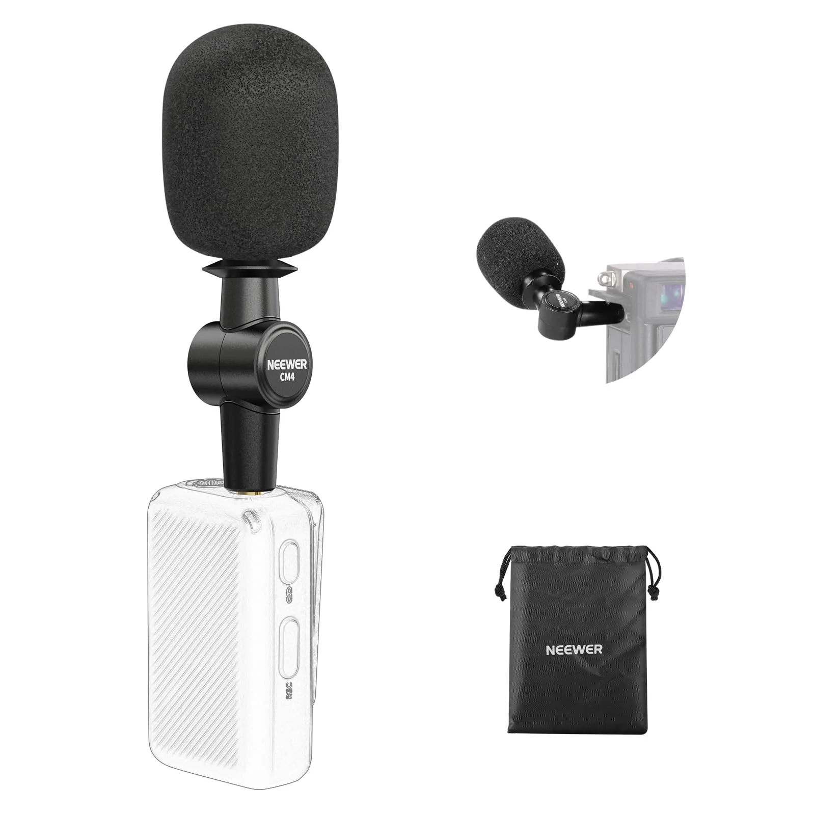 NEEWER 3.5mm TRS Omnidirectional Mini Microphone for DSLR Camera Recorder Vlog Podcast Interview, Compatible with Rode Wireless GO II DJI Mic CM28 CM31 Transmitter, CM4 CM4 Mic