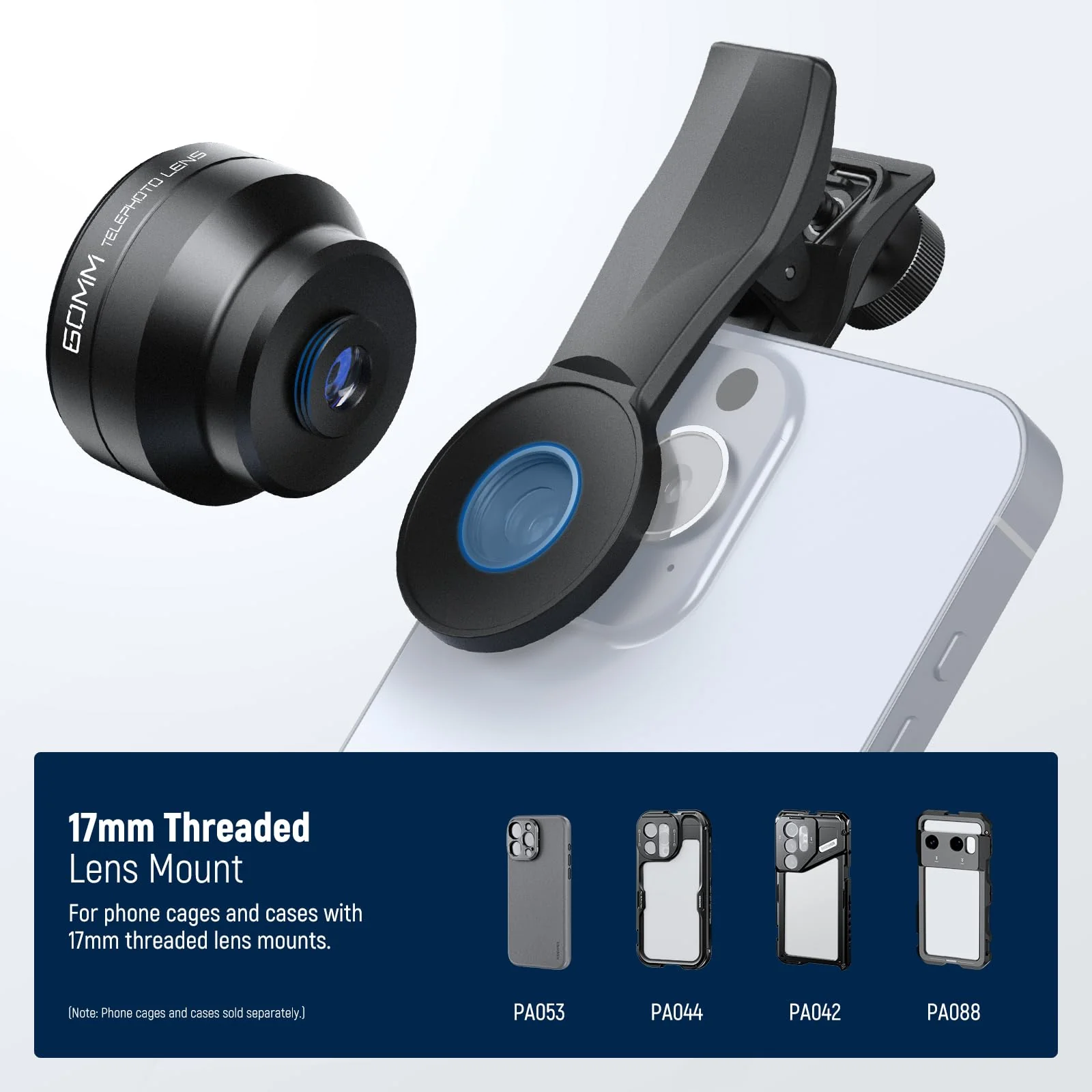 NEEWER 60mm Telephoto Lens with 17mm Thread Phone Lens Clip & 67mm Filter Adapter Ring, 2X Magnification Compatible with iPhone Samsung, LS-41 PRO - Image 8
