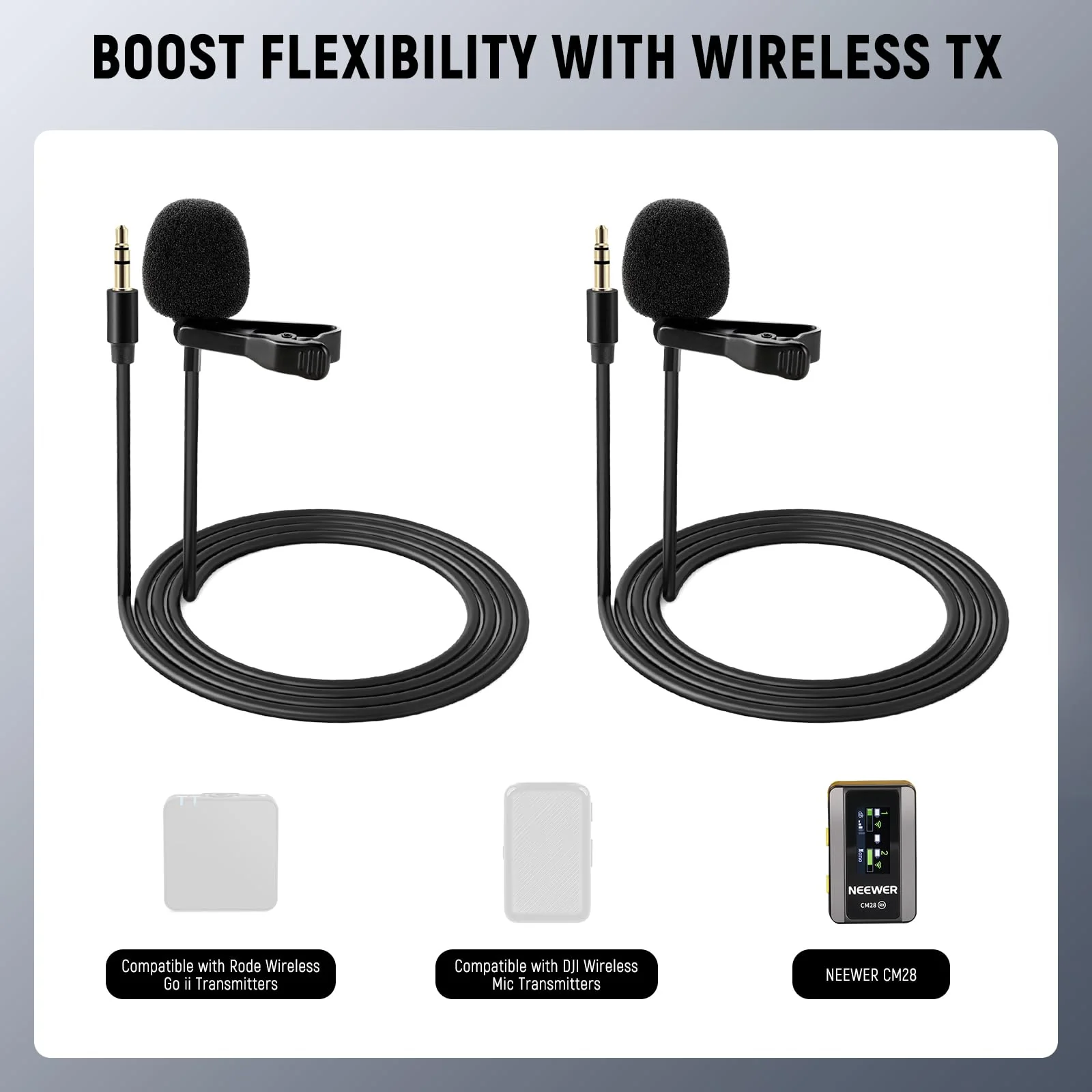 Neewer Lavalier Lapel Microphone (4 Pack), Omnidirectional Condenser Wired Clip On Lav Mic for Stage YouTube Live Streaming Compatible with Rode Wireless GO II 2 DJI Wireless Mic Transmitter, CM5 - Image 3