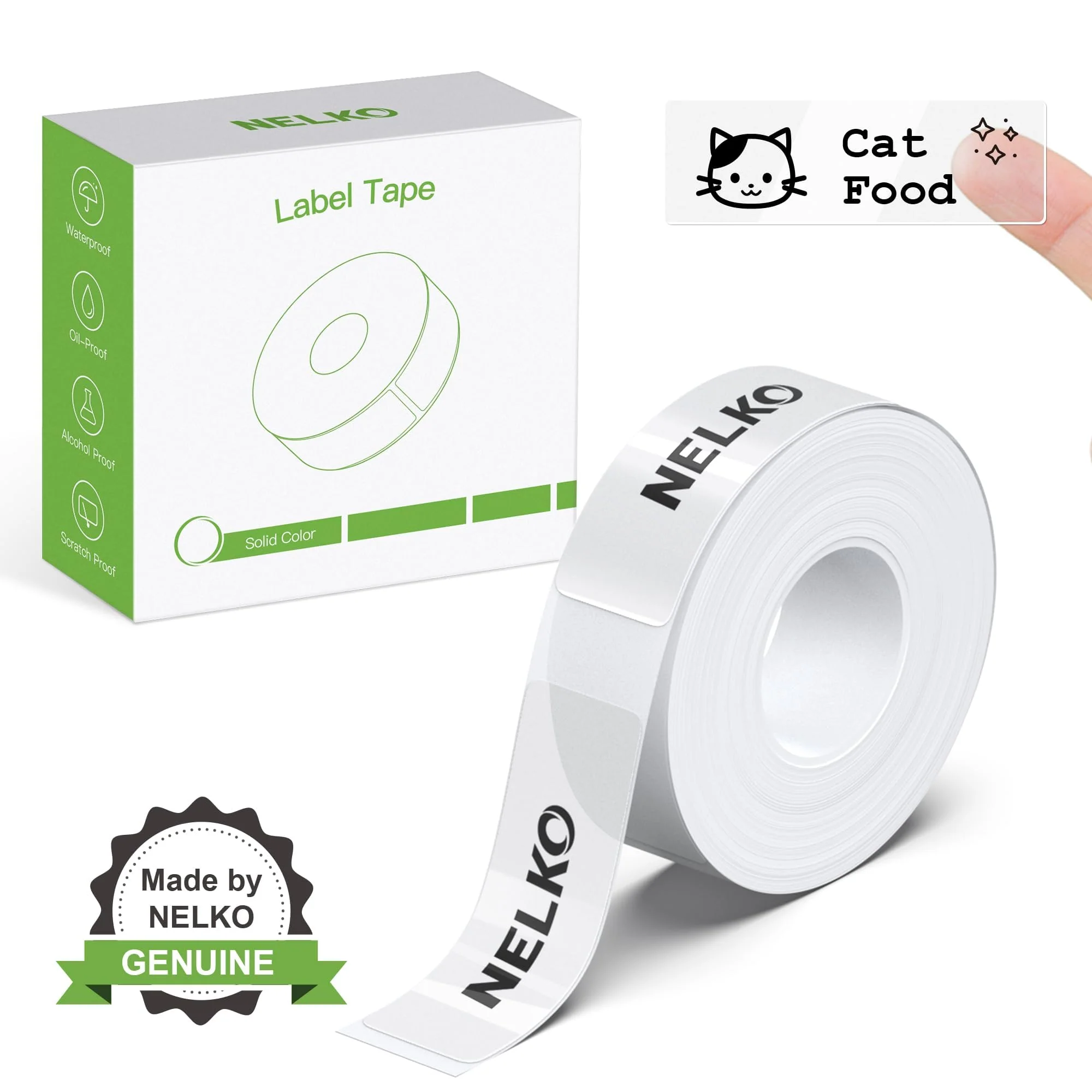 Nelko Genuine P21 Label Maker Tape, Adapted Label Print Paper, 14x40mm (0.55"x1.57"), Standard Laminated Office Labeling Tape Replacement, Multipurpose of Home, Office, 180 Labels/Roll, Transparent 0.55"x1.57"(14mmx40mm)-1 Roll
