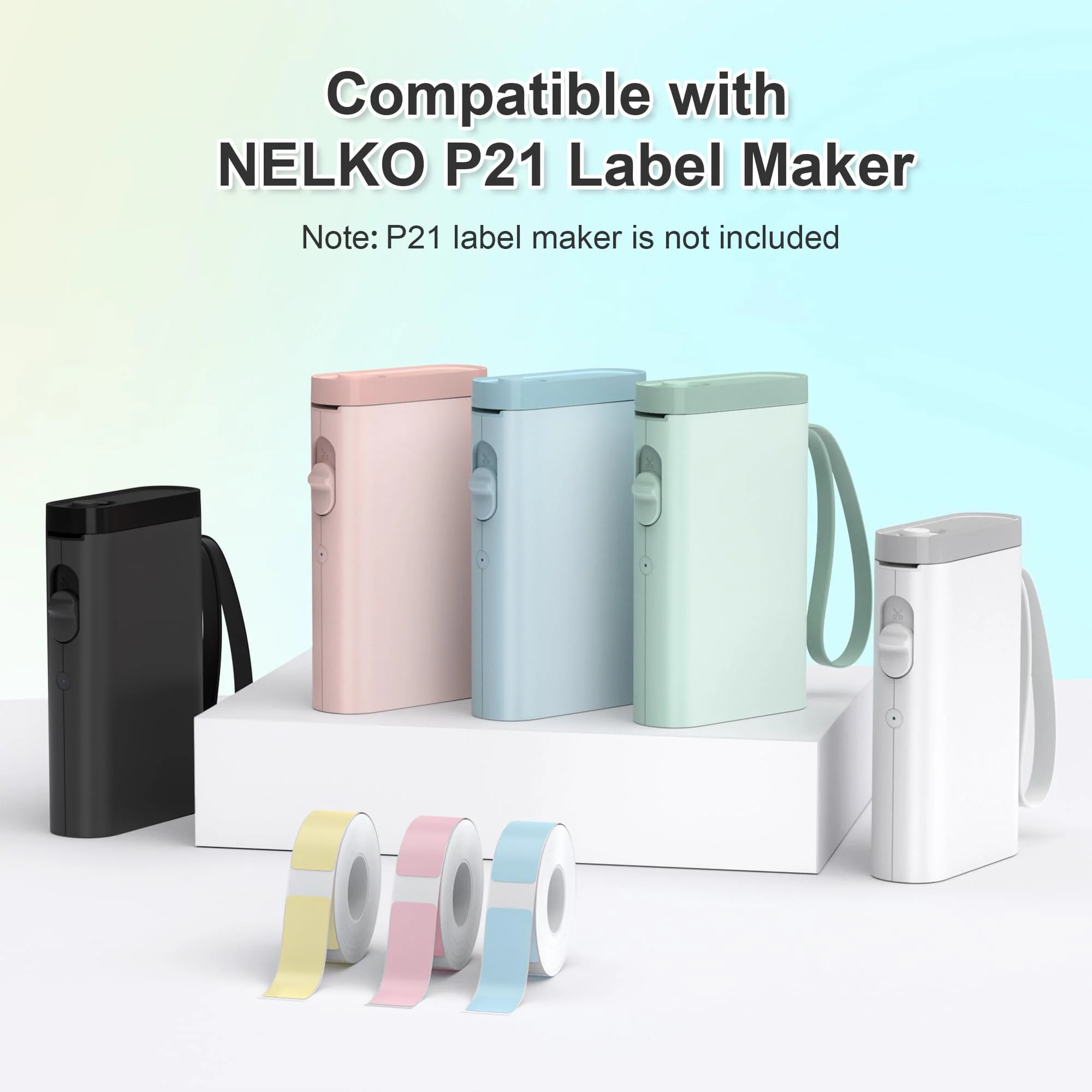 Nelko Genuine P21 Label Maker Tape, Adapted Label Print Paper, 14x40mm (0.55"x1.57"), Standard Laminated Office Labeling Tape Replacement, Multipurpose of Home, Office, 180 Labels/Roll, Transparent 0.55"x1.57"(14mmx40mm)-1 Roll - Image 5