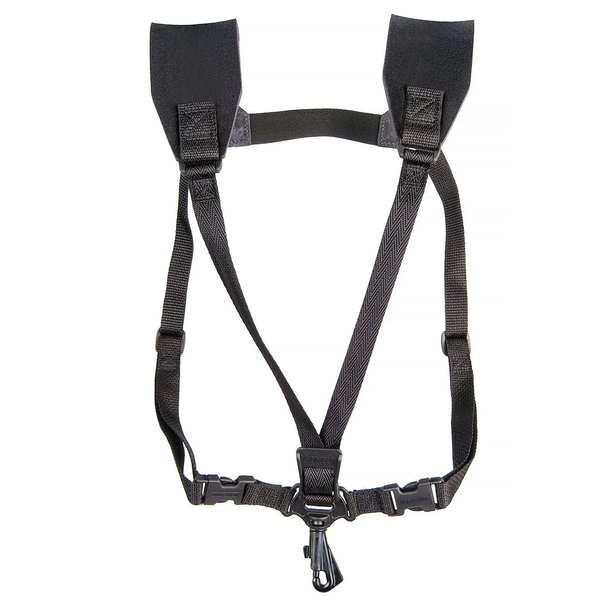 Neotech Soft Harness – Padded Shoulder Harness with Adjustable Strap Hook, Swivel Hook for Saxophone, Baritone & Clarinet Strap – (Small - Black) - Made in the USA Junior