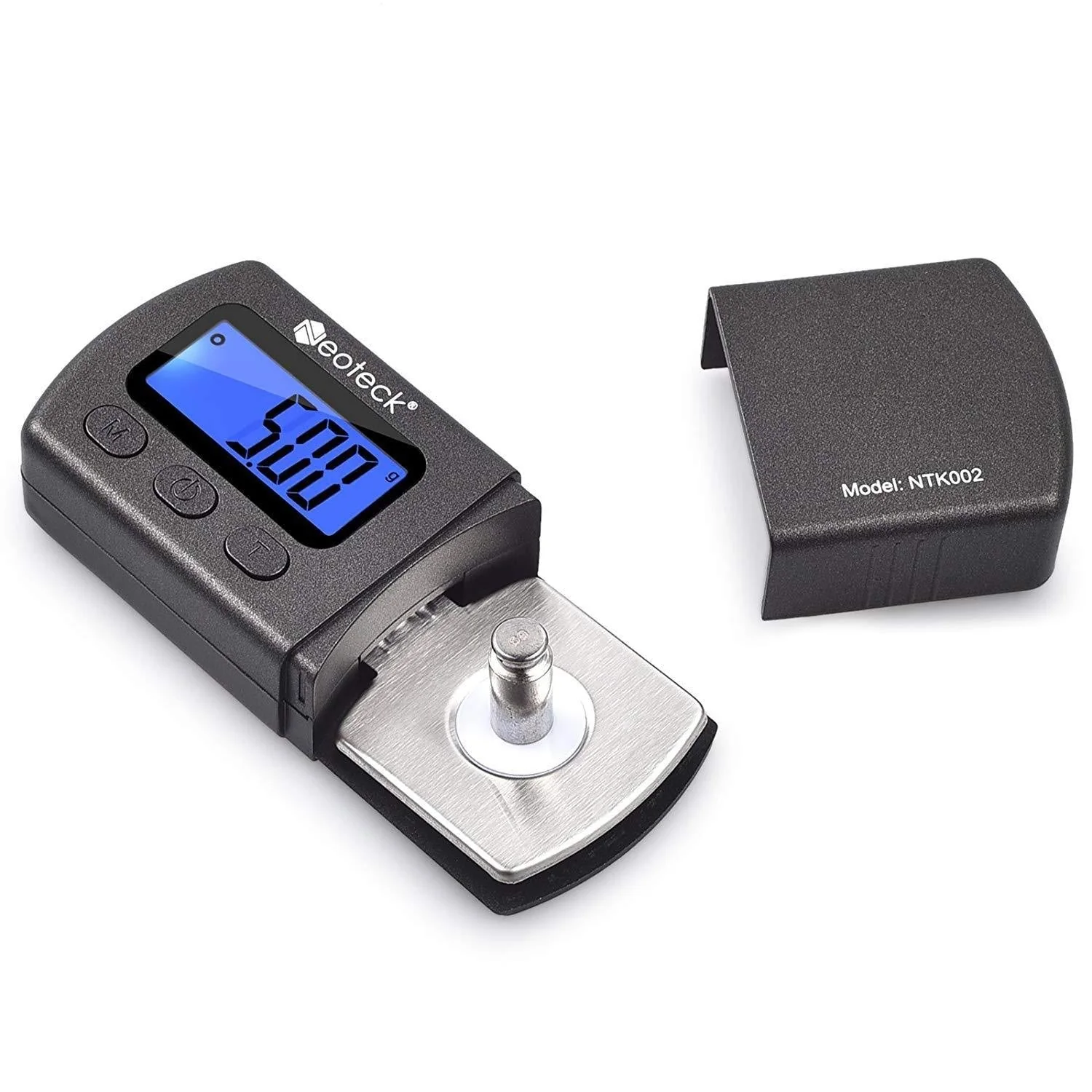 Neoteck Digital Turntable Stylus Force Scale Gauge 0.01g/5.00g Blue LCD Backlight for Tonearm Phono Cartridge Black