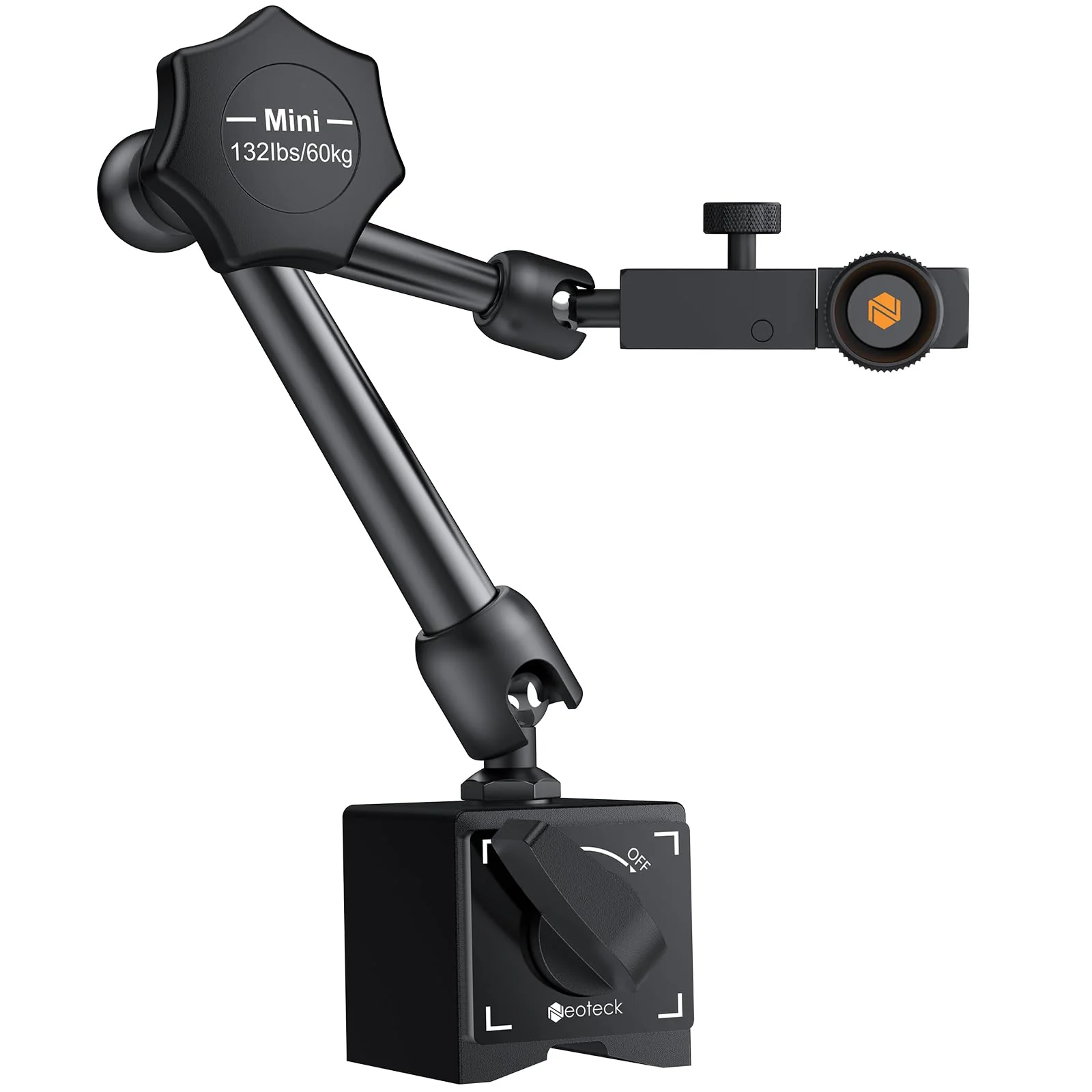 Neoteck Magnetic Tripod Measuring Stand for Dial Gauge with Central Clamping Magnetic Dial Gauge Base Stand Holder Measuring Tripod 60 kg Max. Tensile Force - Black 132 lbs (60 kg)