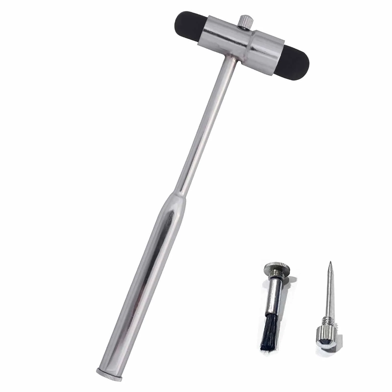 Neurological Reflex Hammer with Built-in Brush and Needle, Reflex Hammer Medicine Made of Plastic with Double Head, Multifunctional Percussion Reflex Hammer, for Reflex Tests