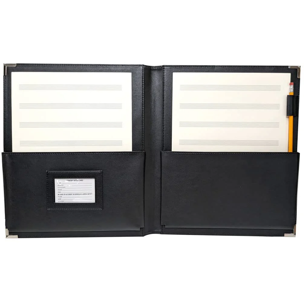 New! MSP Big Band Sheet Music Folder | 11.5" x 13.75" - Sheet Music Folios Storage Folder with Straps Closures for Band, Orchestra, Soloist, Piano - Instrument Player (MSP-240-Black) - Image 4