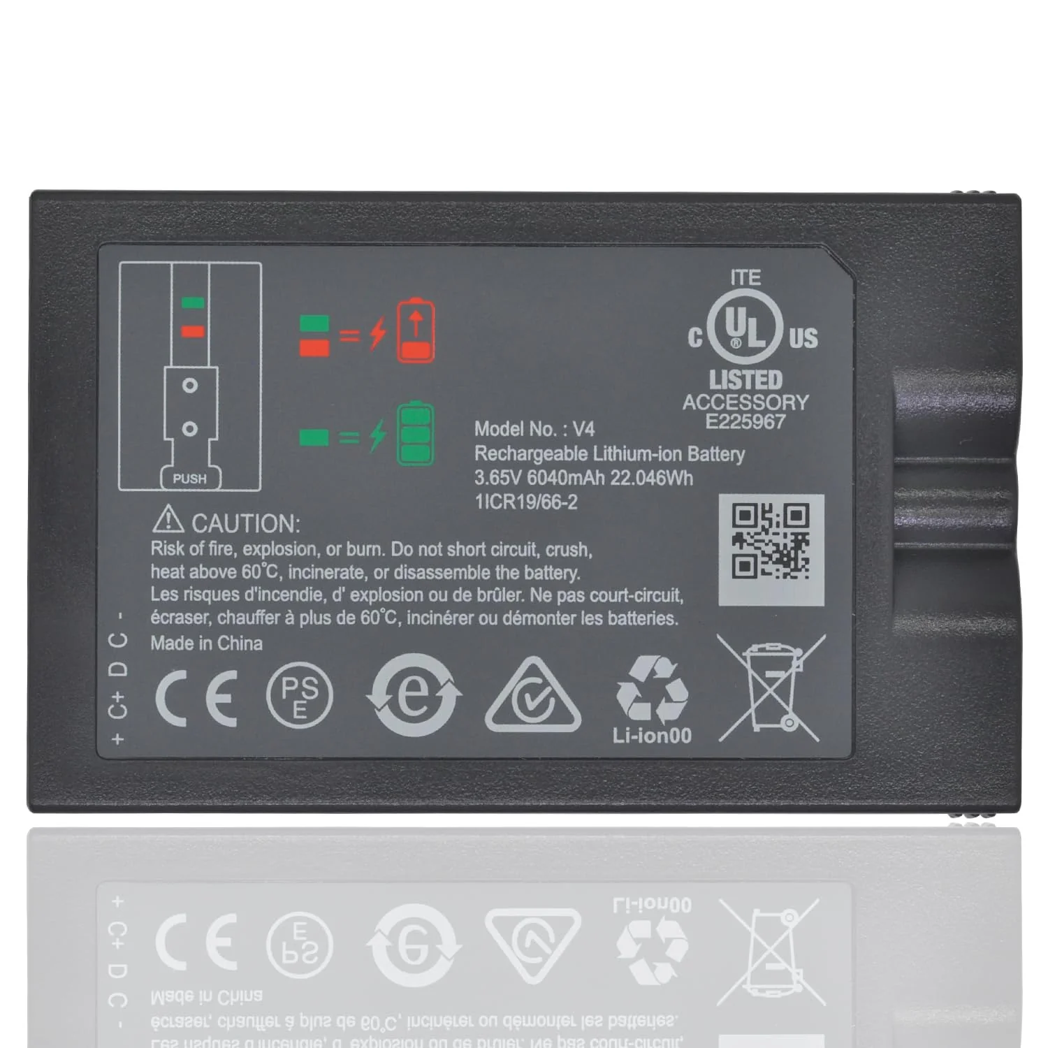 New V4 Battery for Ring-Doorbell-Camera 1/2/3/4/3+/3plus, Stick-Up Cam (2nd & 3rd Gen), Peephole/Spotlight Camera/Spotlight Cam solar/Camera Indoor Outdoor 3.65V 6040mAh - Image 2