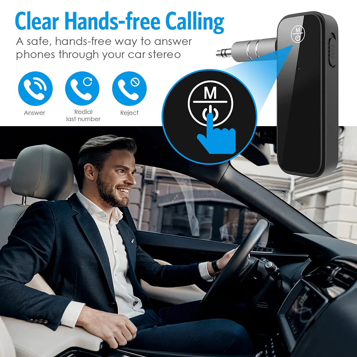 (Newest) Aux Bluetooth 5.0 Adapter for Car, Bluetooth Receiver for Car Home Stereo System and Headphones, Bluetooth Aux Adapter, 2 in 1 Wireless Bluetooth Transmitter and Receiver for Hands-Free Call Black - Image 5