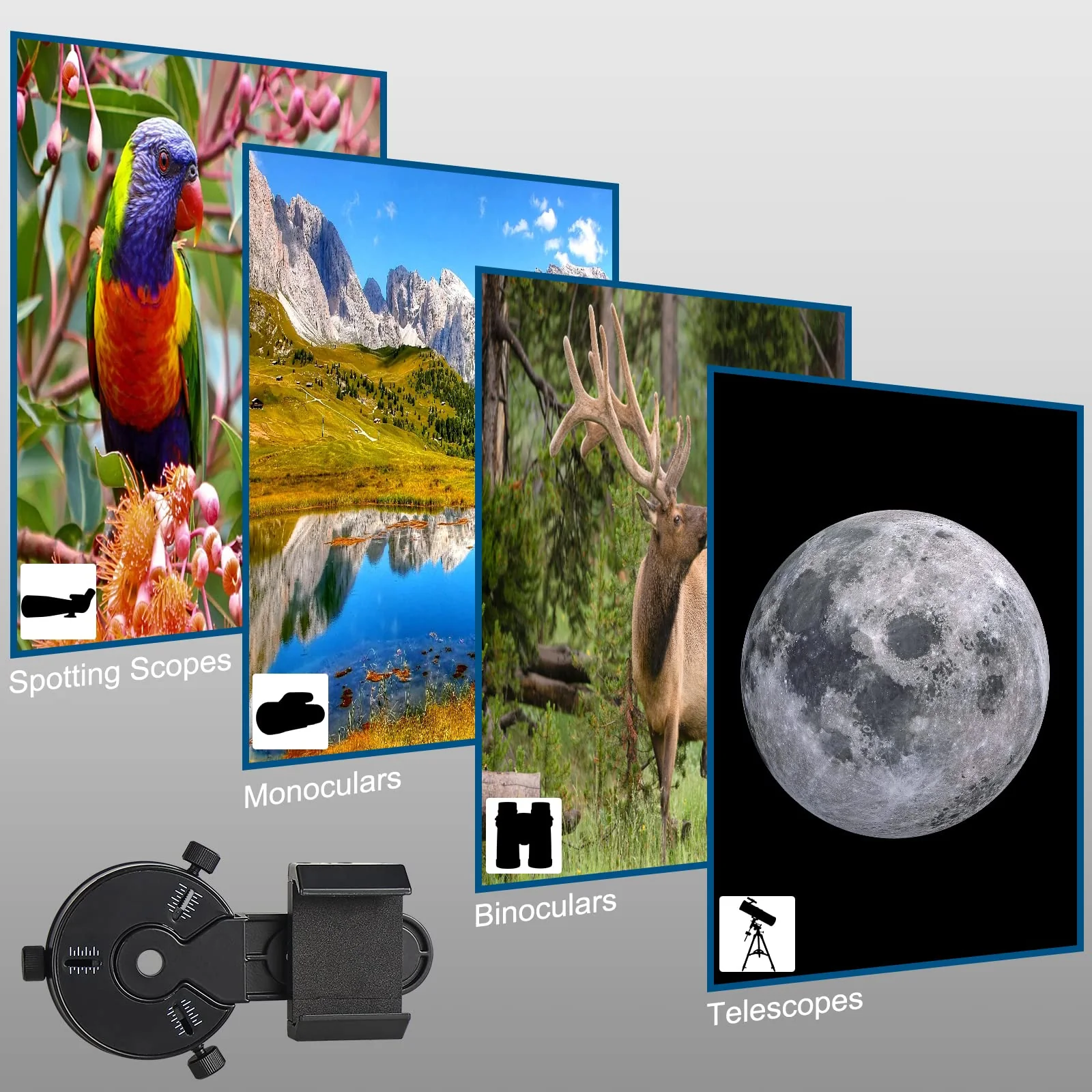 Newest Smartphone Scope Adapter- Phone Mount for Spotting Scopes& Binoculars& Monocular& Telescope& Microscope - Image 4
