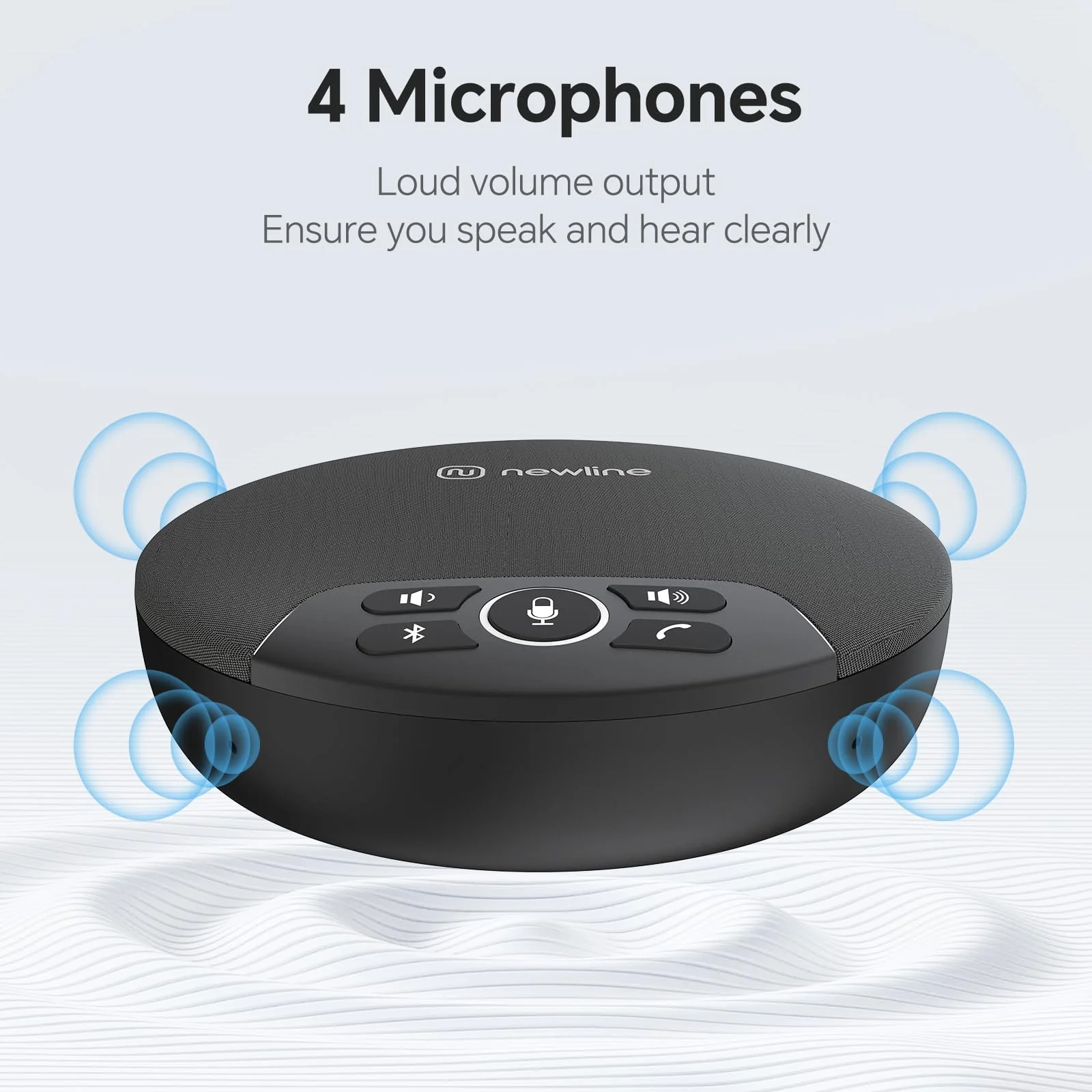 NewlineWork Newpie 30 Bluetooth Speakerphone Conference Speaker and Microphone 360° Voice Pickup Portable USB Speakerphone with 4 Mics Noise Reduction Home Office Meeting Speaker for Teams/Zoom - Image 7