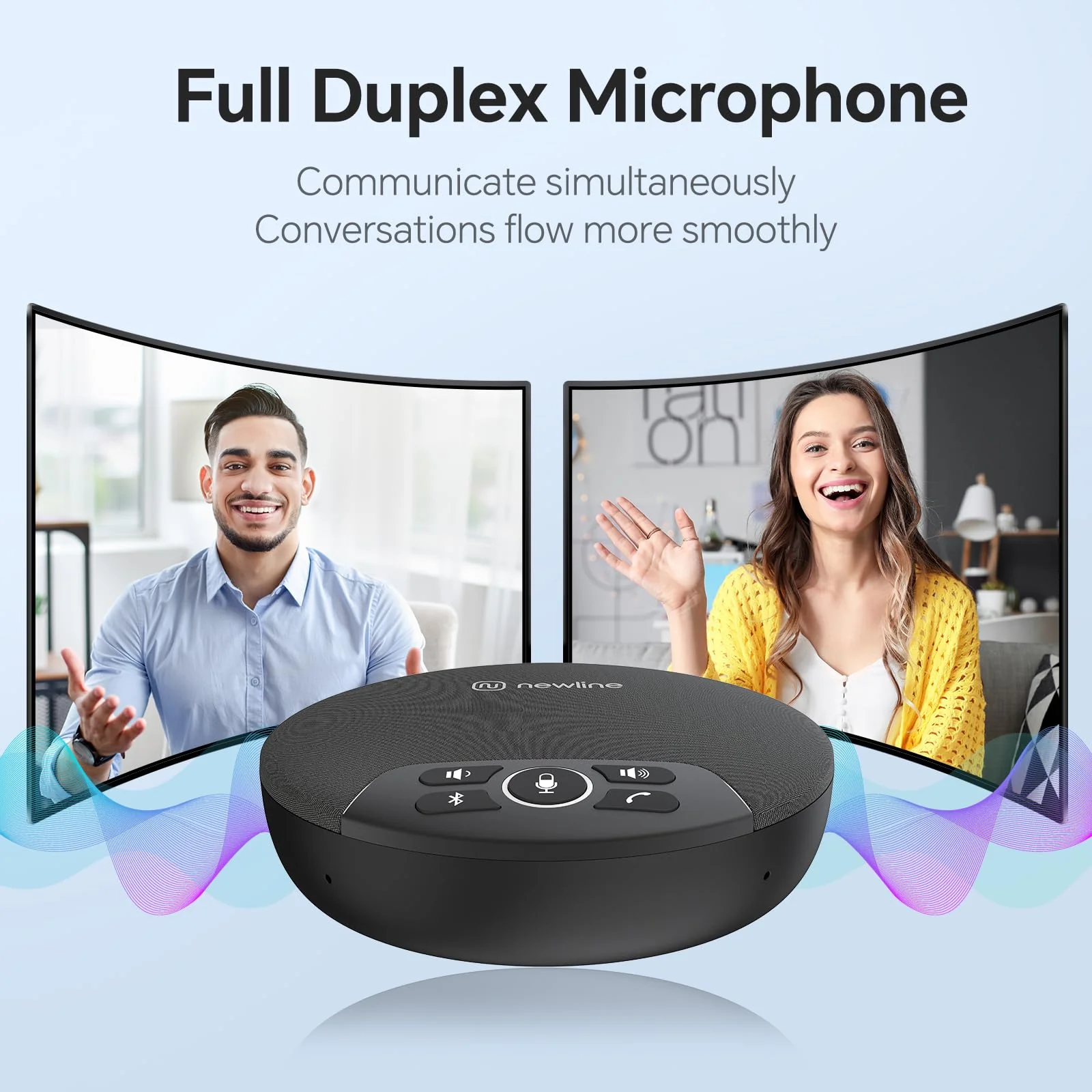 NewlineWork Newpie 30 Bluetooth Speakerphone Conference Speaker and Microphone 360° Voice Pickup Portable USB Speakerphone with 4 Mics Noise Reduction Home Office Meeting Speaker for Teams/Zoom - Image 8