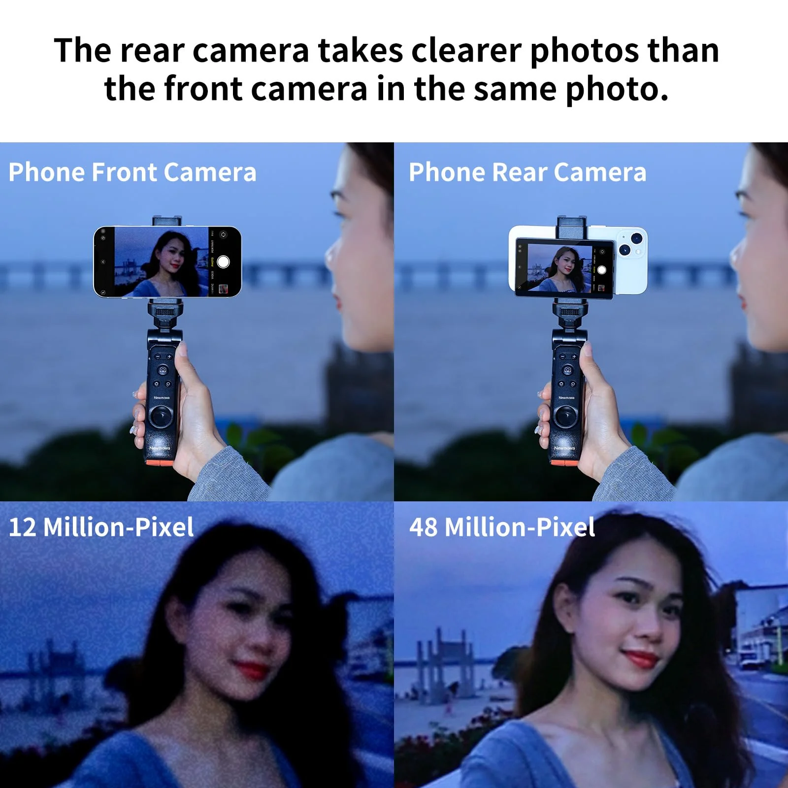 Newmowa Phone Vlog Selfie Monitor Screen, Magnetic Phone Holder Clip Mount, Using Phone Rear Camera for Selfie Vlog Live Stream TikTok, Compatible with iPhone (NOT Supports 4K Recording) - Image 3