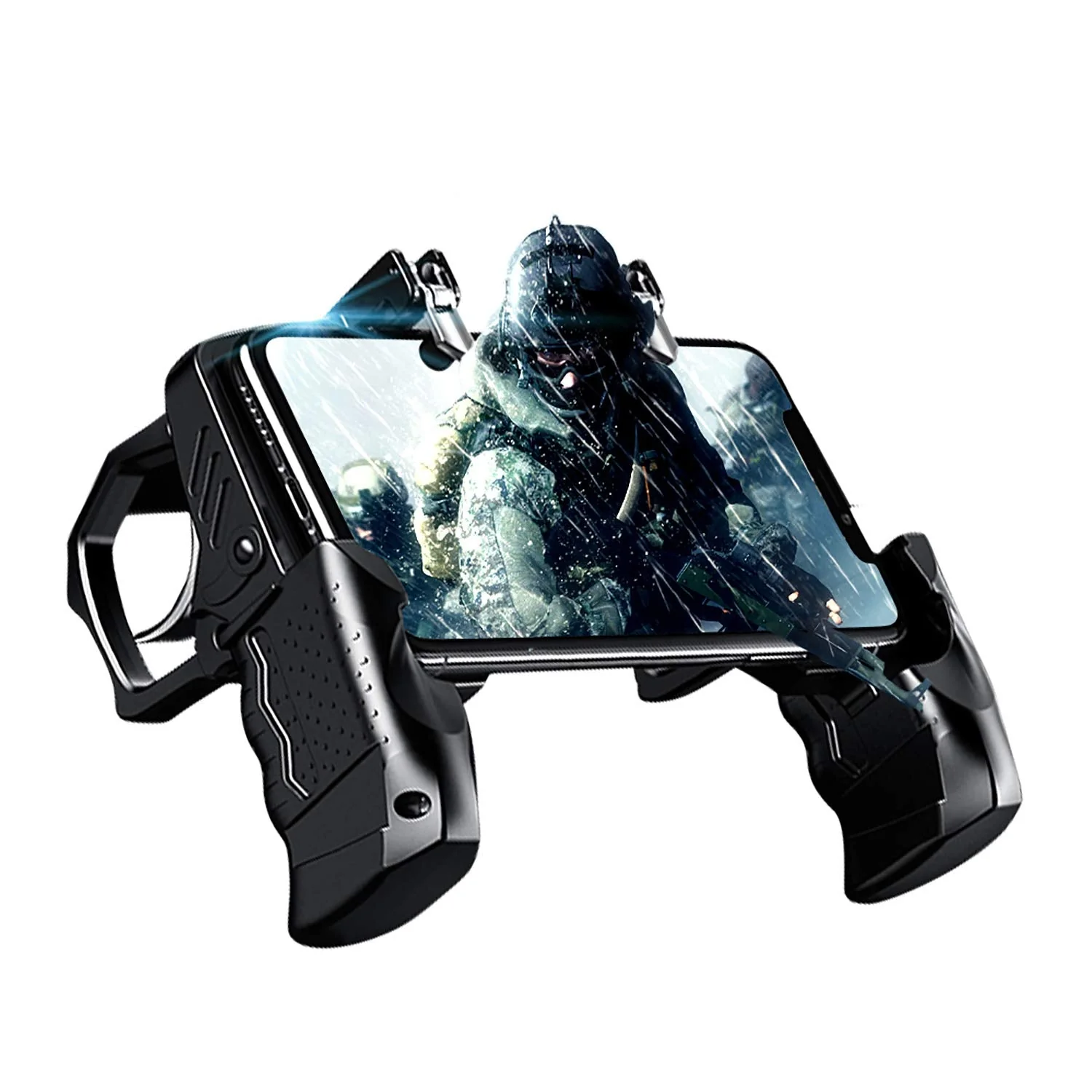 Newseego for Mobile Game Controller, Game Controller Gamepad with L1R1 Trigger for Shooter Sensitive and Aim Trigger Controller for Android & iOS for Knives Out/Rules of Survival Black