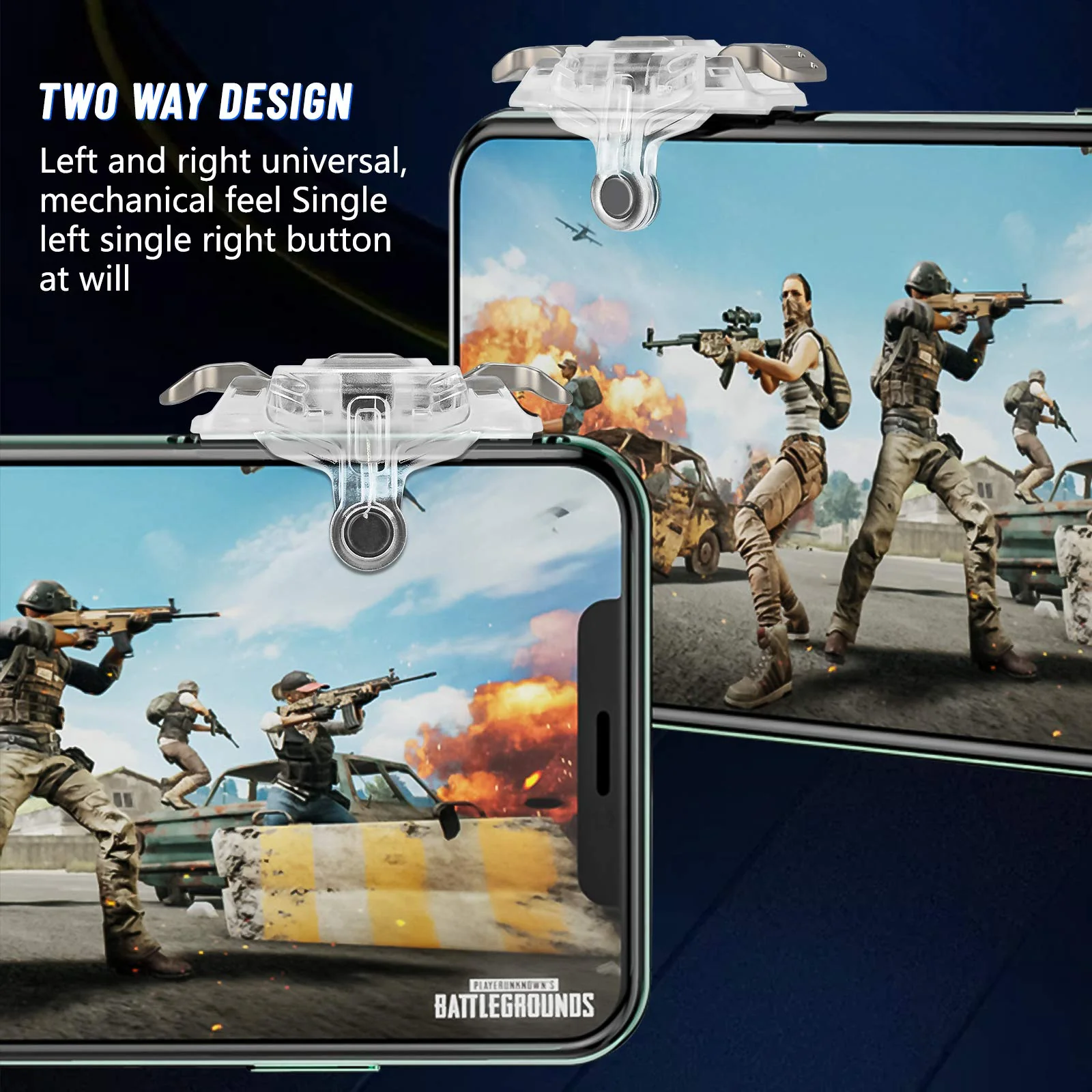 Newseego for PUBG Mobile Game Controller Trigger, Upgrade Version PUBG Mobile Game Trigger Double Sensitive Aim Shoot Keys Buttons for Rules of Survival/Knives Out Triggers for All Smartphone-Transparent Transparent - Image 5