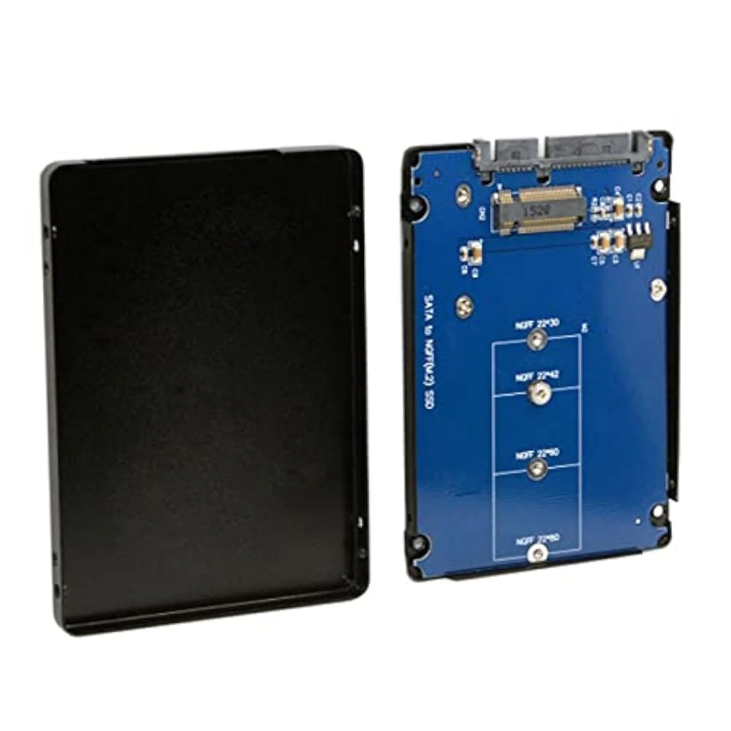 NFHK B+M Key Socket 2 M.2 NGFF (SATA) SSD to 2.5 SATA Adapter Card Adapter with Black Metal Case NGFF B-key to SATA
